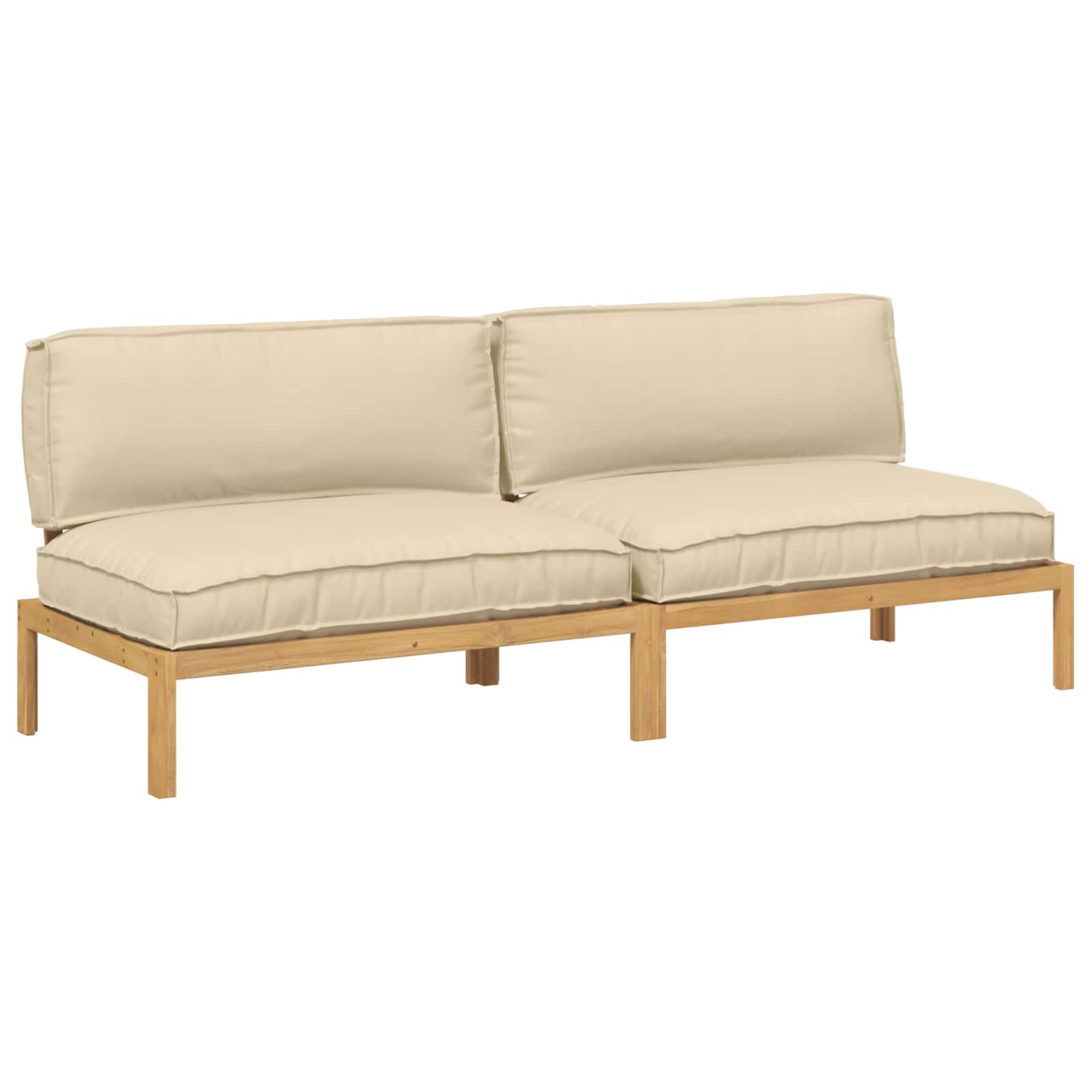 Ensemble de Canapés Beige 240 x 92 x 69 cm Bois d'Acacia Massif