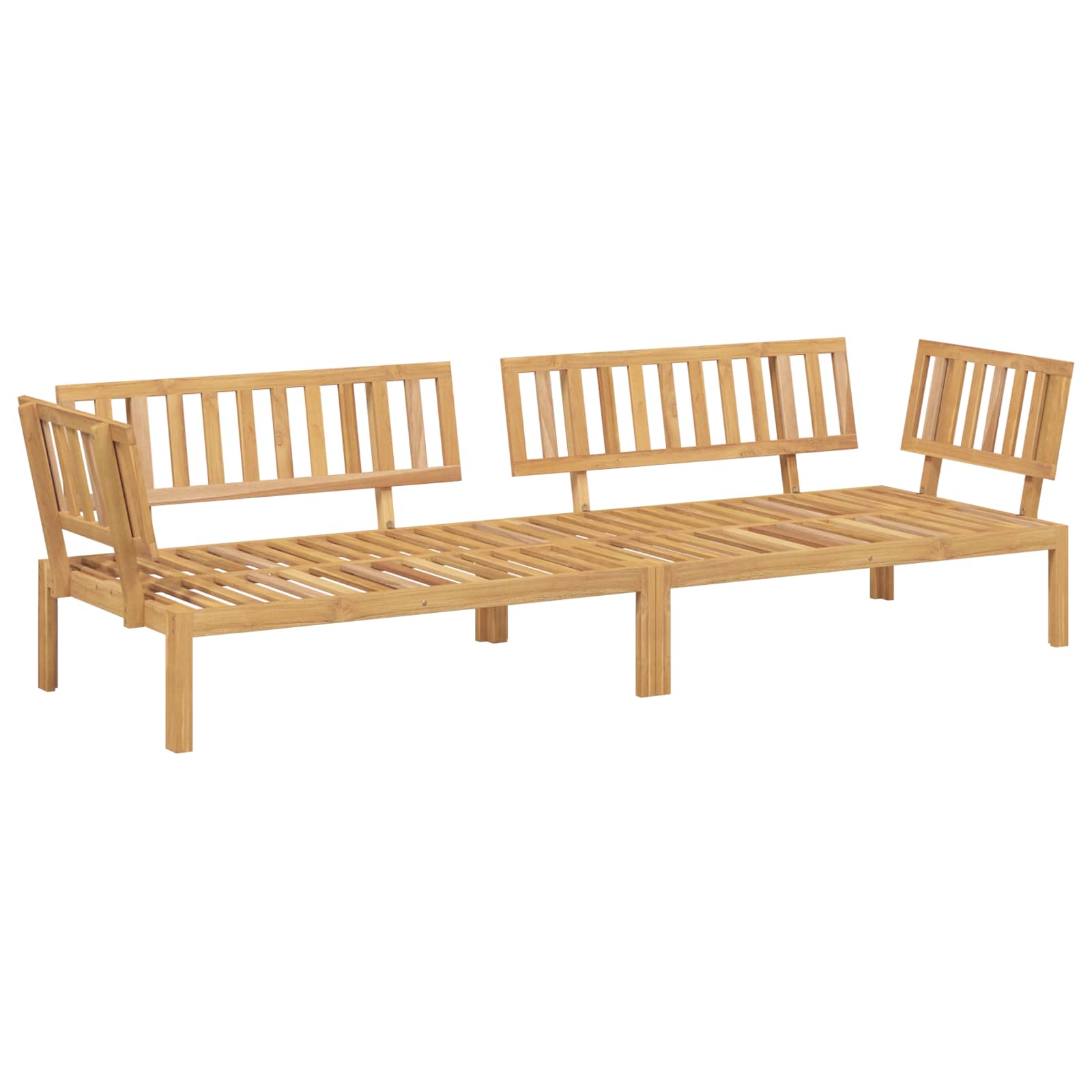 Ensemble de Canapés Uni 2 pcs Beige Bois d'Acacia Massif