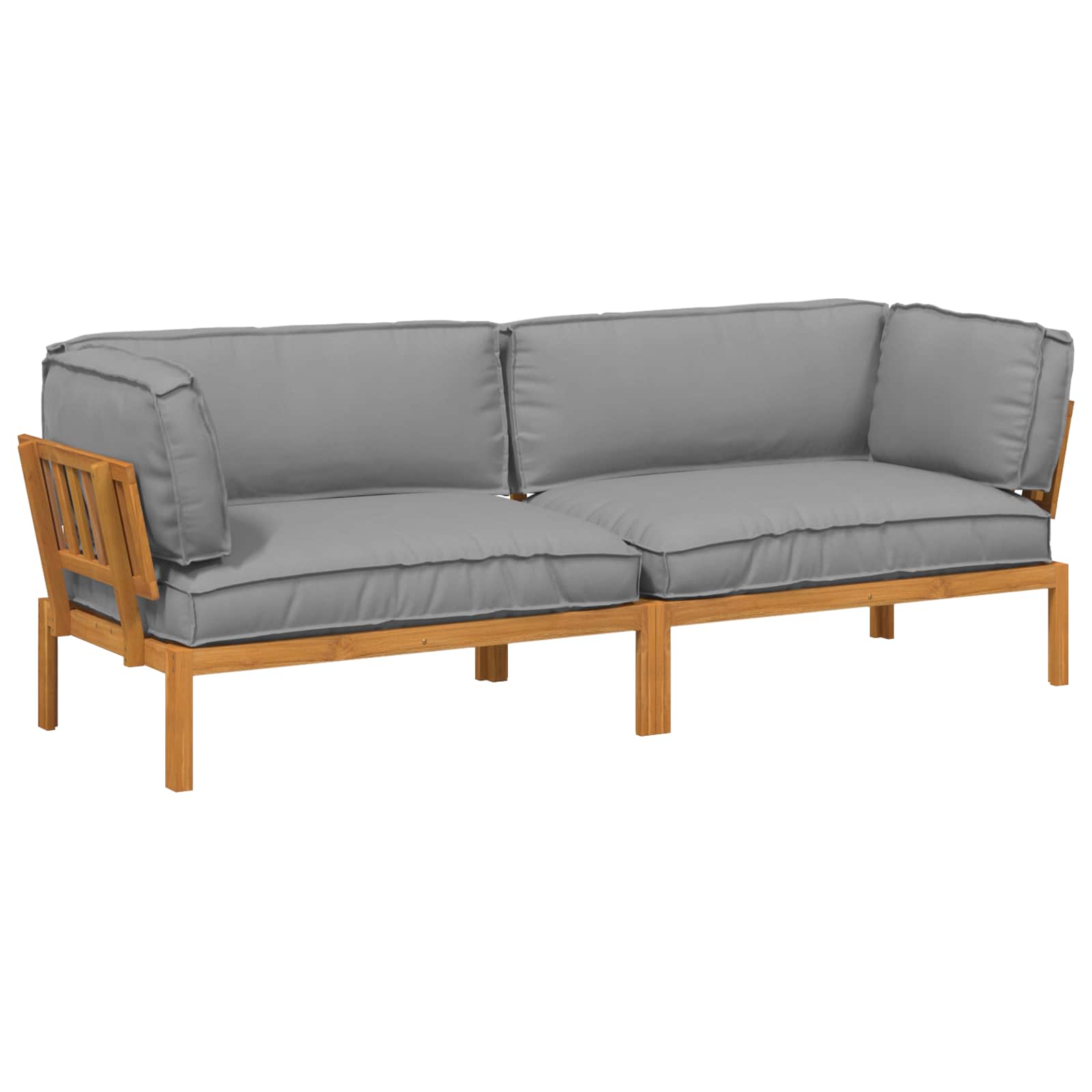 Ensemble de Canapés Uni 2 pcs Gris Bois d'Acacia Massif - XIOS