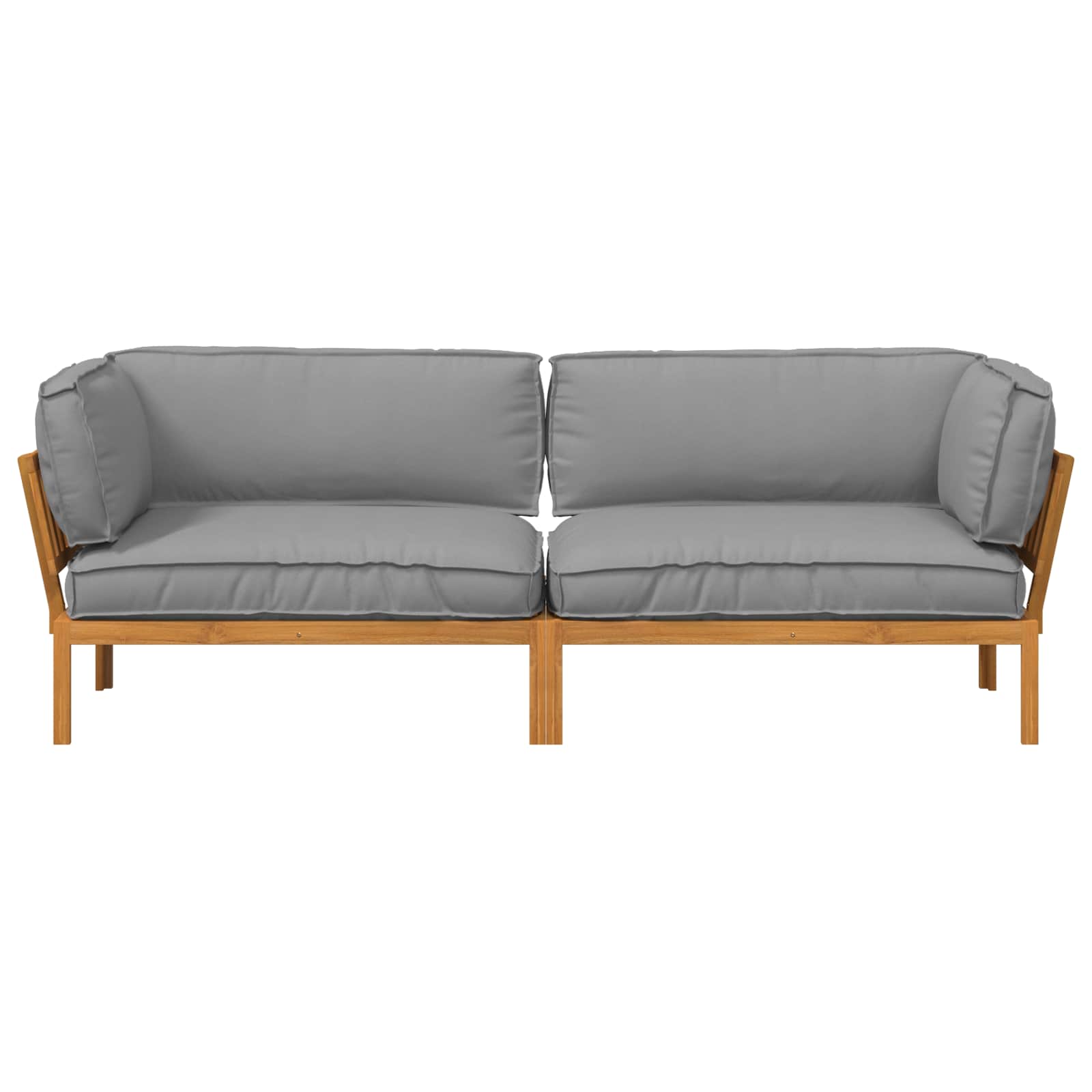 Ensemble de Canapés Uni 2 pcs Gris Bois d'Acacia Massif - XIOS