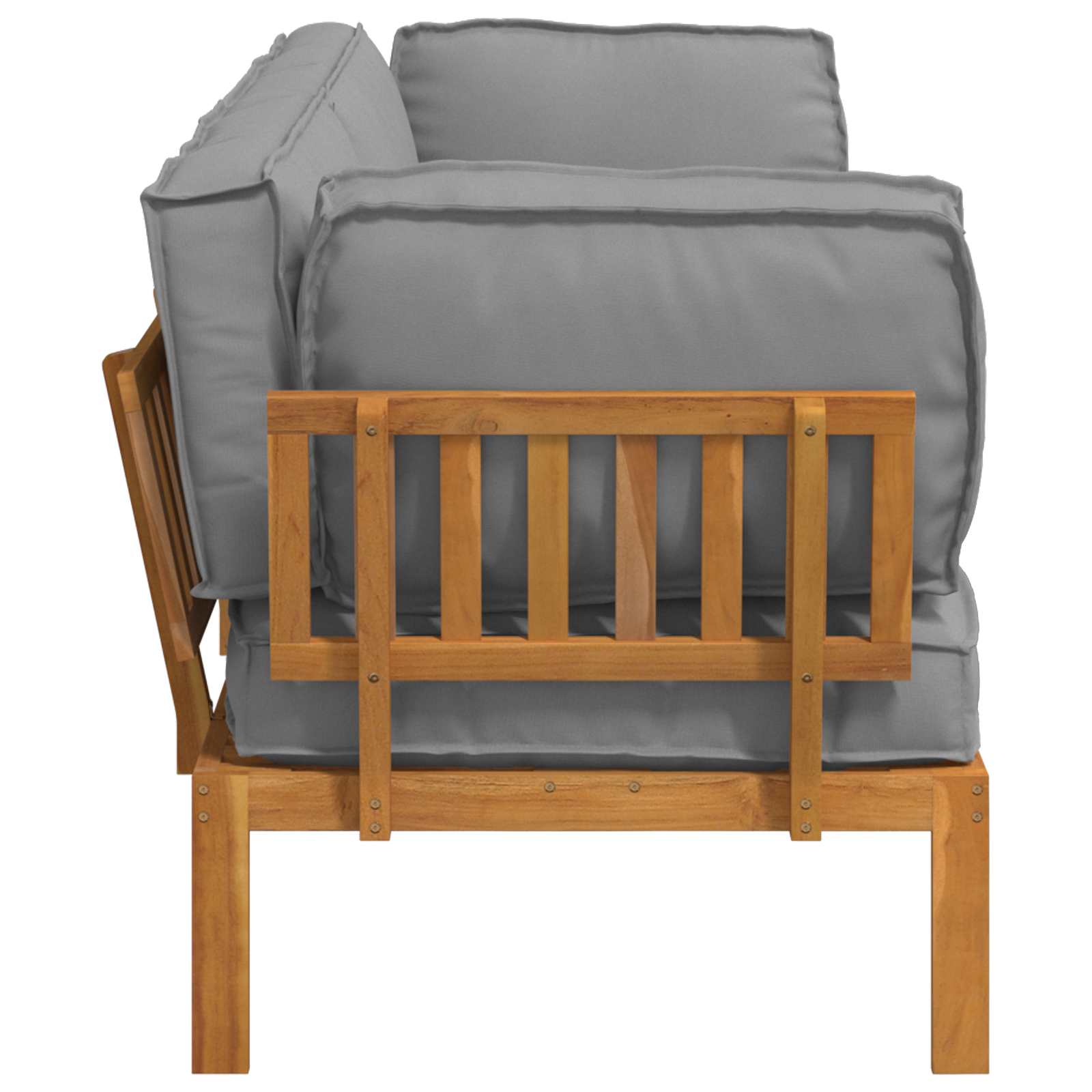 Ensemble de Canapés Uni 2 pcs Gris Bois d'Acacia Massif - XIOS