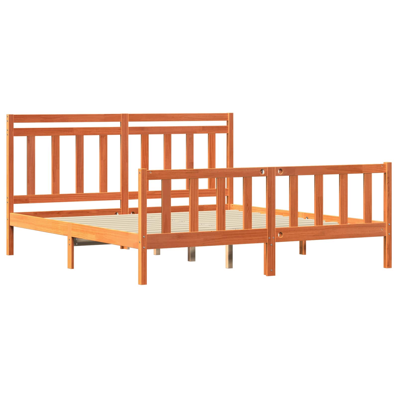 Cadre de lit 2 pcs Cire marron 205,5 x 185,5 x 100 cm - XIOS