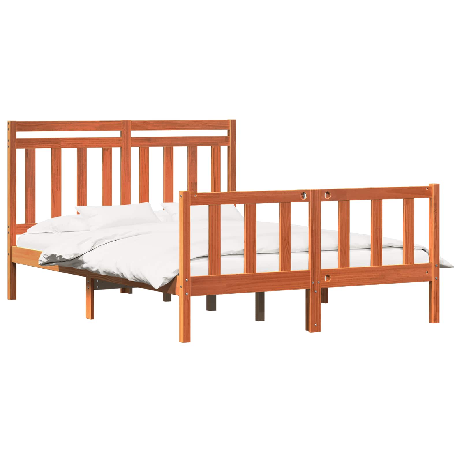 Cadre de lit 2 pcs Cire marron 205,5 x 145,5 x 100 cm - XIOS