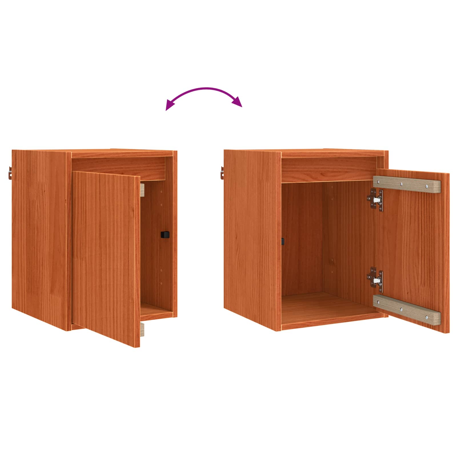 Meuble mural Montage mural 2 pcs Cire marron 30 x 30 x 40 cm - XIOS
