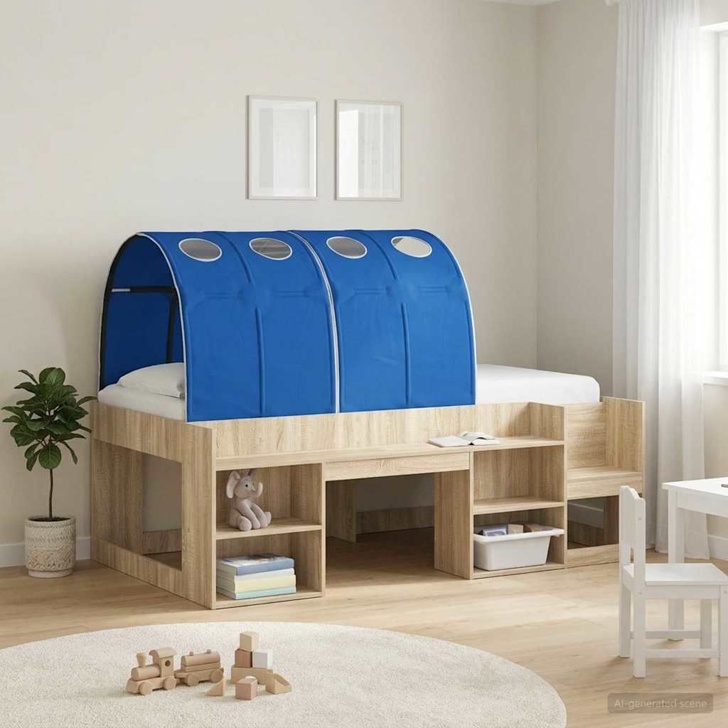 Tunnel de lit 2 pcs Bleu 211 x 67,5 x 2 cm Polyester - XIOS