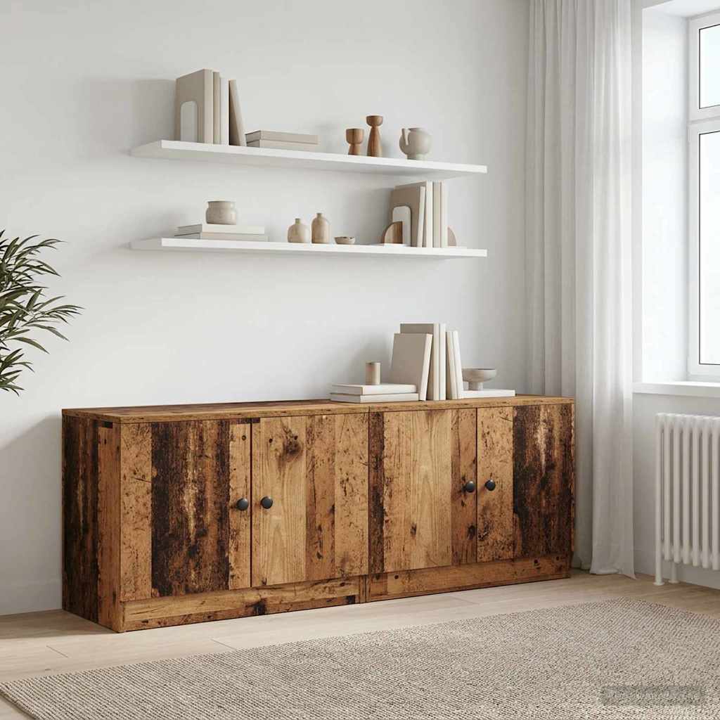 Armoire de lit avec stockage 2 pcs Bois ancien 66 x 35 x 48 cm - XIOS