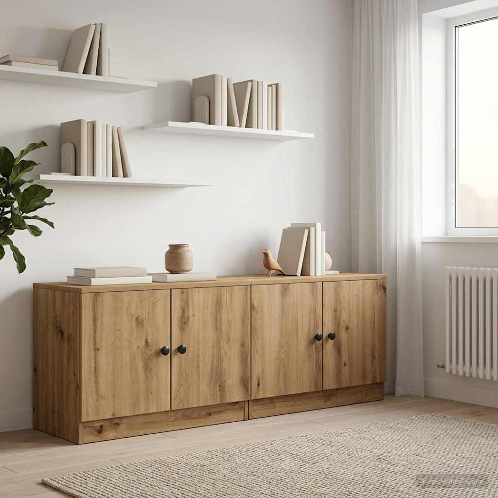 Armoire de lit avec porte 2 pcs Chêne artisanal 66 x 35 x 48 cm - XIOS