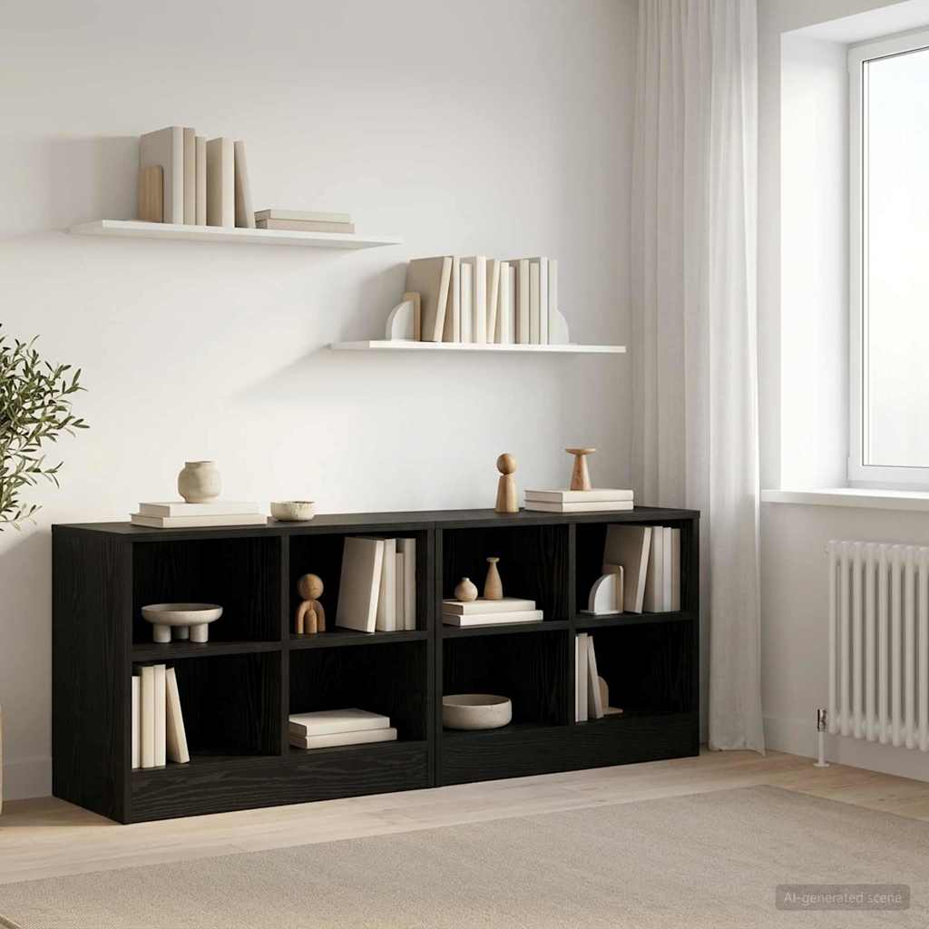 Armoire de lit avec étagère 2 pcs Chêne noir 66 x 33 x 48 cm - XIOS