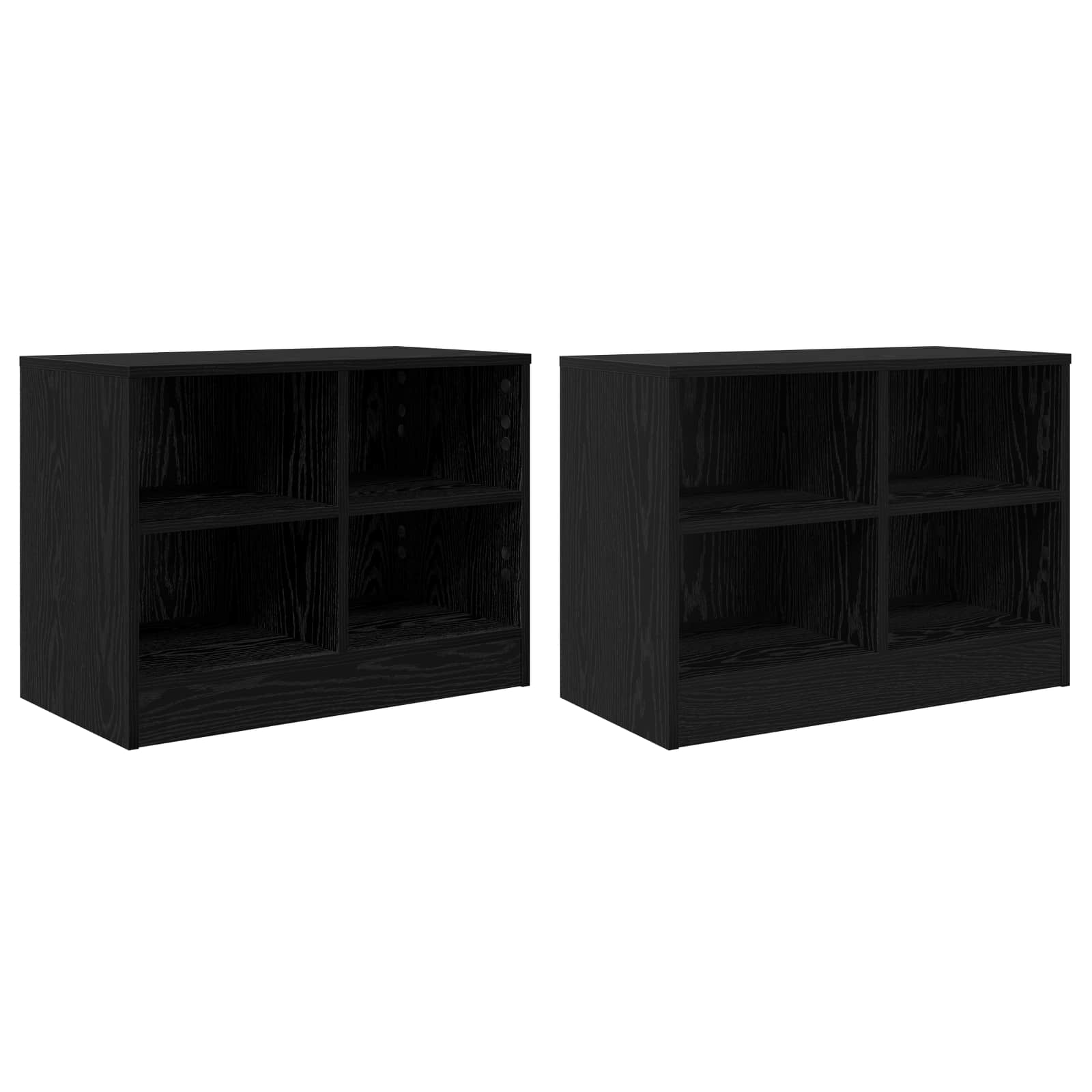 Armoire de lit avec étagère 2 pcs Chêne noir 66 x 33 x 48 cm - XIOS