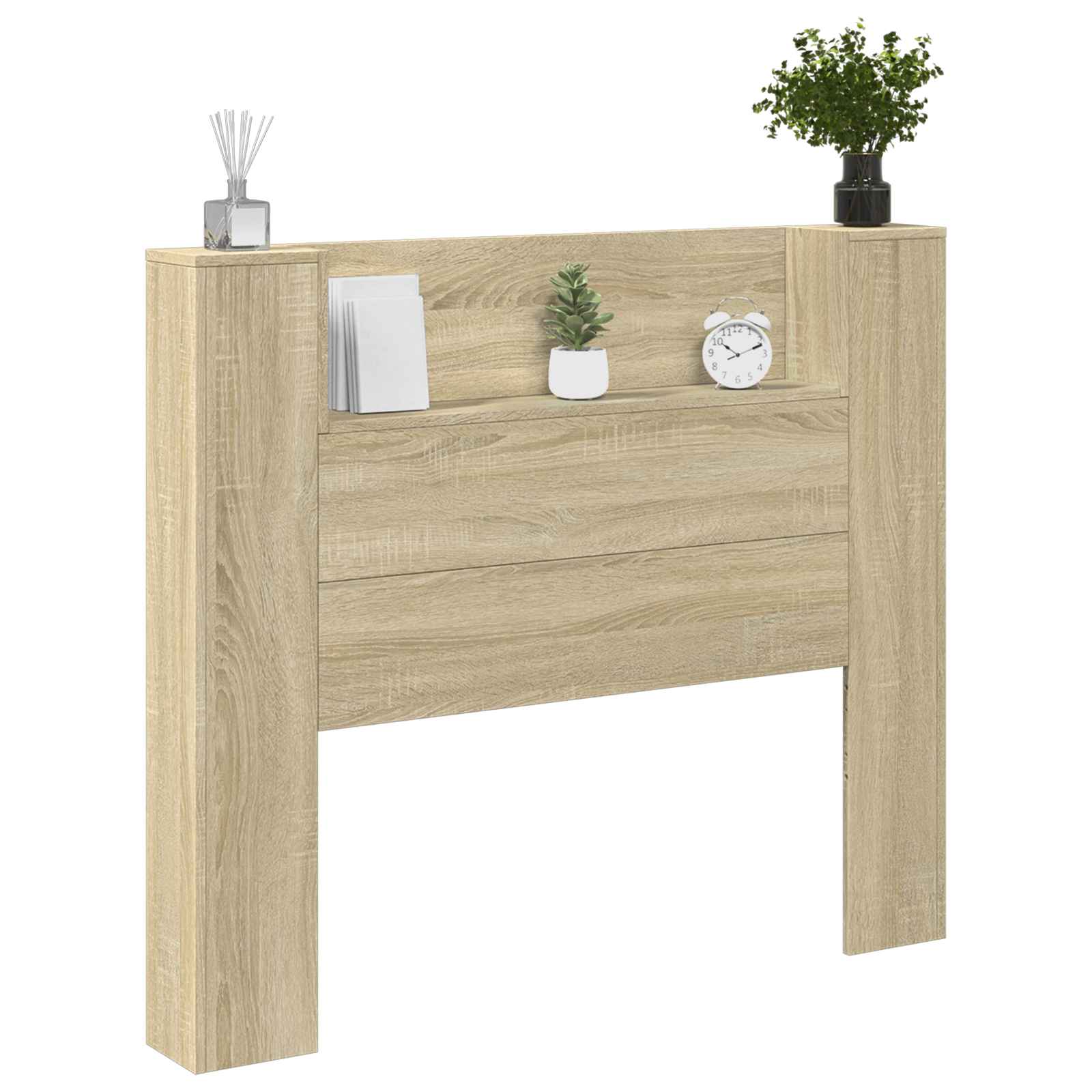 Cabinet de Tête de Lit avec LED Sonoma 120 x 16,5 x 103,5 cm