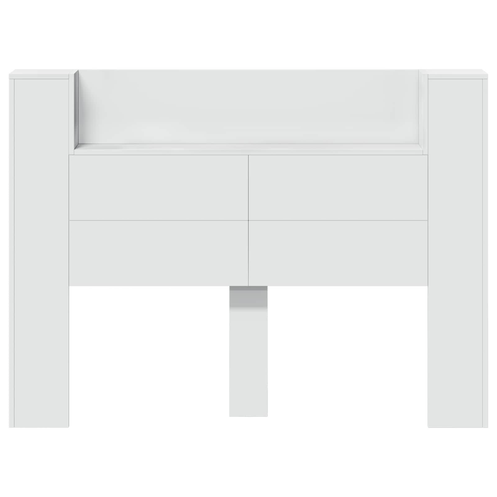 Cabinet de Tête de Lit avec LED Blanc 140 x 16,5 x 103,5 cm - XIOS
