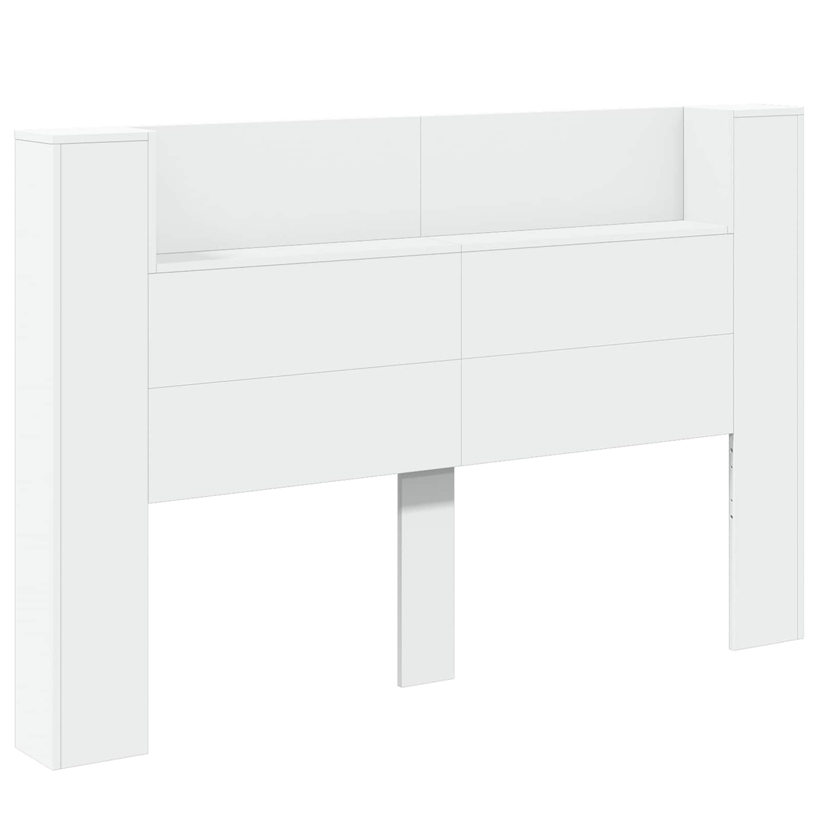Cabinet de Tête de Lit avec LED Blanc 160 x 16,5 x 103,5 cm