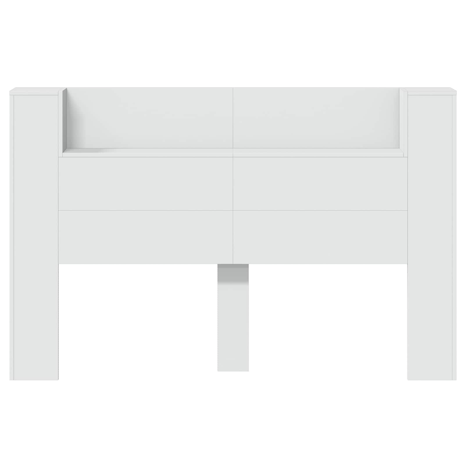 Cabinet de Tête de Lit avec LED Blanc 160 x 16,5 x 103,5 cm