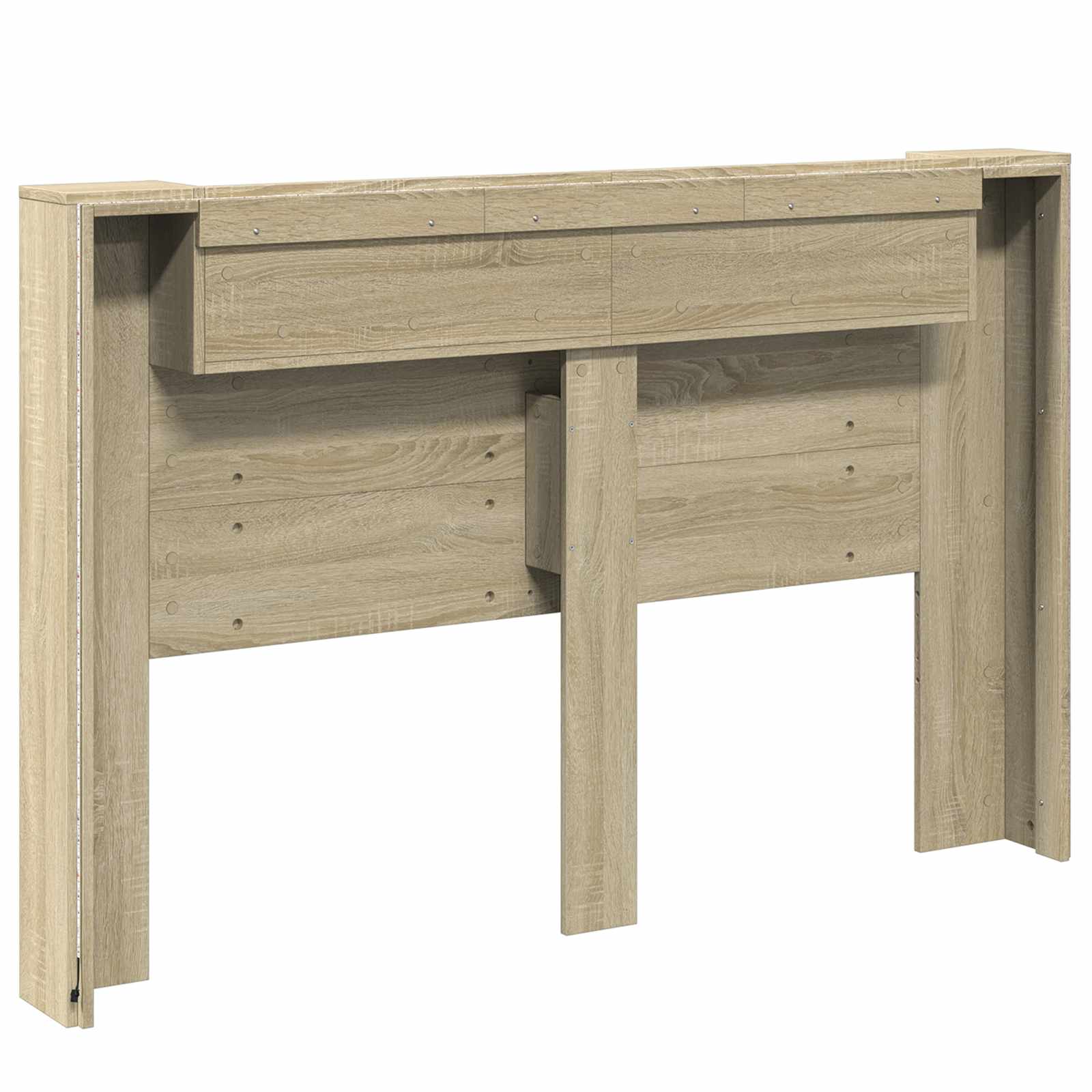 Cabinet de Tête de Lit avec LED Sonoma 160 x 16,5 x 103,5 cm