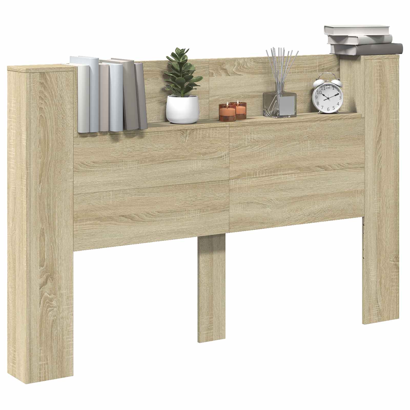 Cabinet de Tête de Lit avec LED Sonoma 160 x 16,5 x 103,5 cm