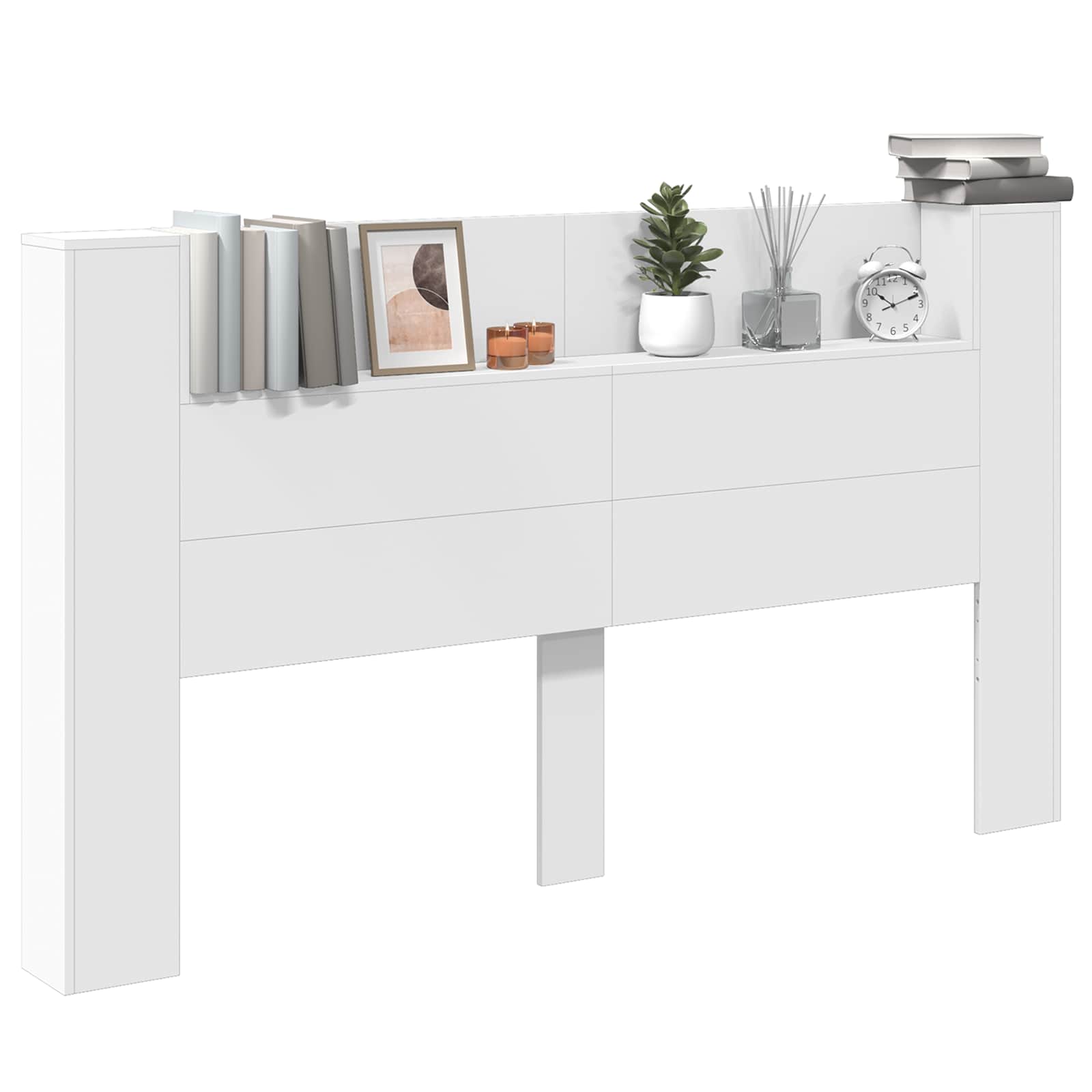 Armoire de Tête de Lit avec LED Blanc 180 x 16,5 x 103,5 cm - XIOS