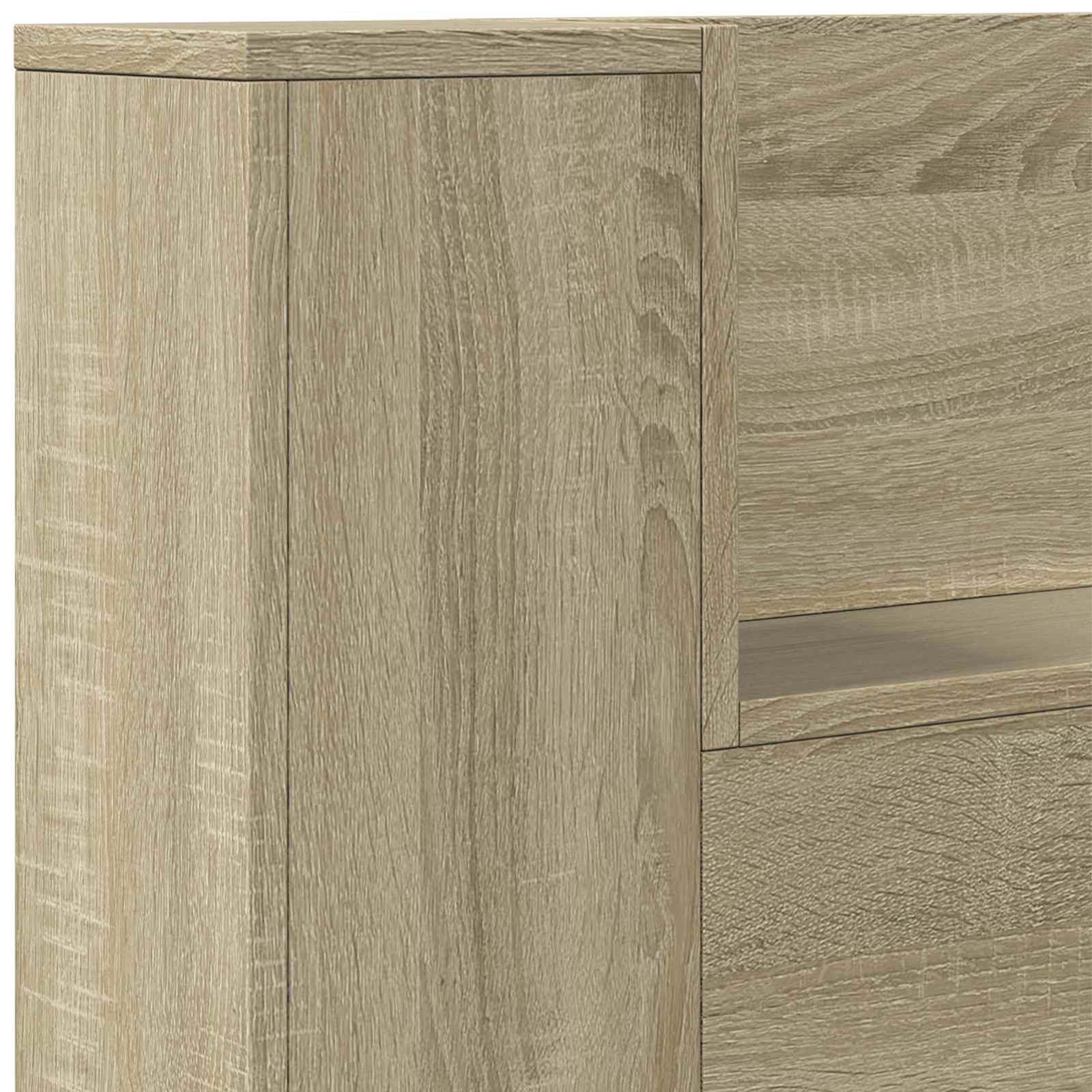 Cabinet de Tête de Lit avec LED Sonoma 180 x 16,5 x 103,5 cm