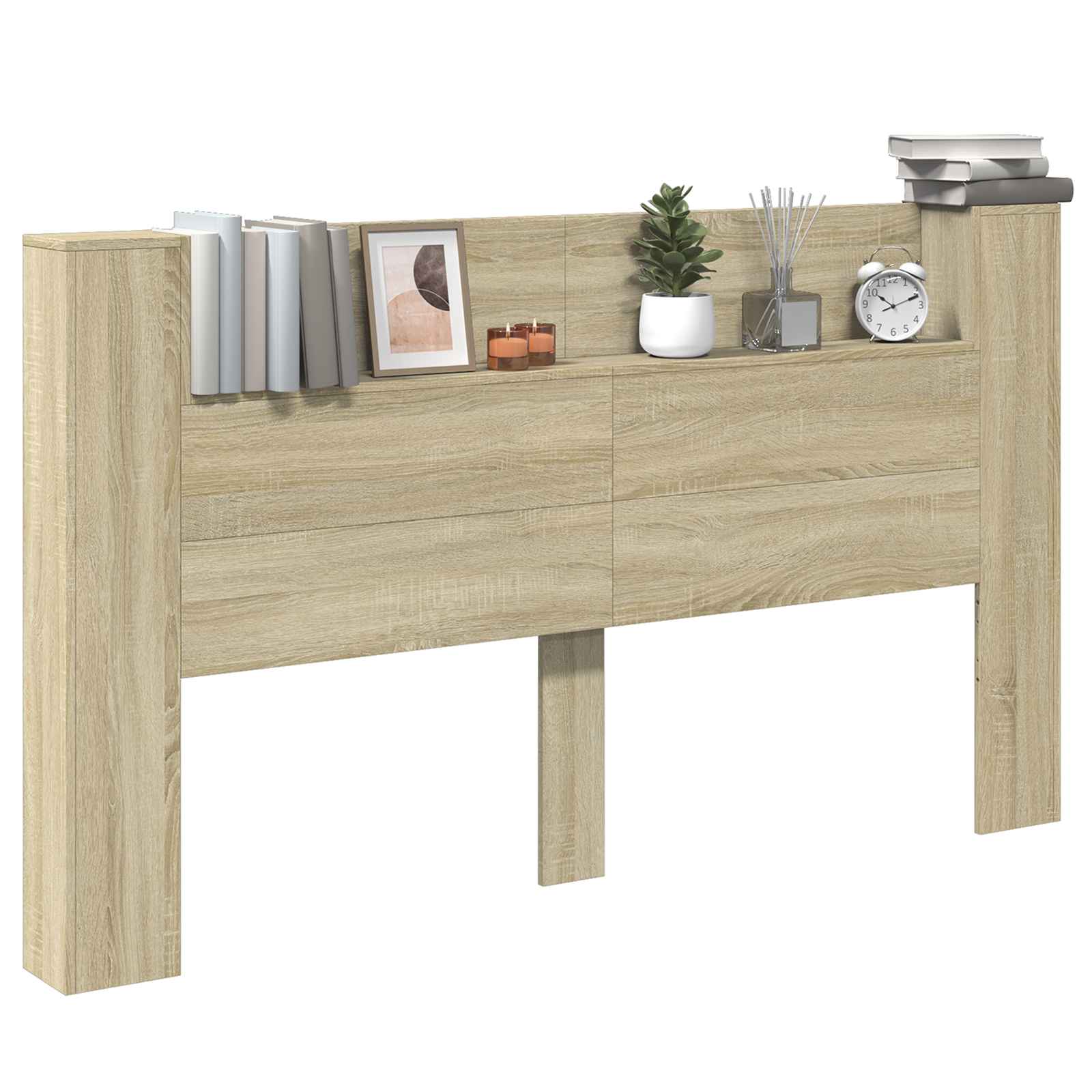 Cabinet de Tête de Lit avec LED Sonoma 180 x 16,5 x 103,5 cm