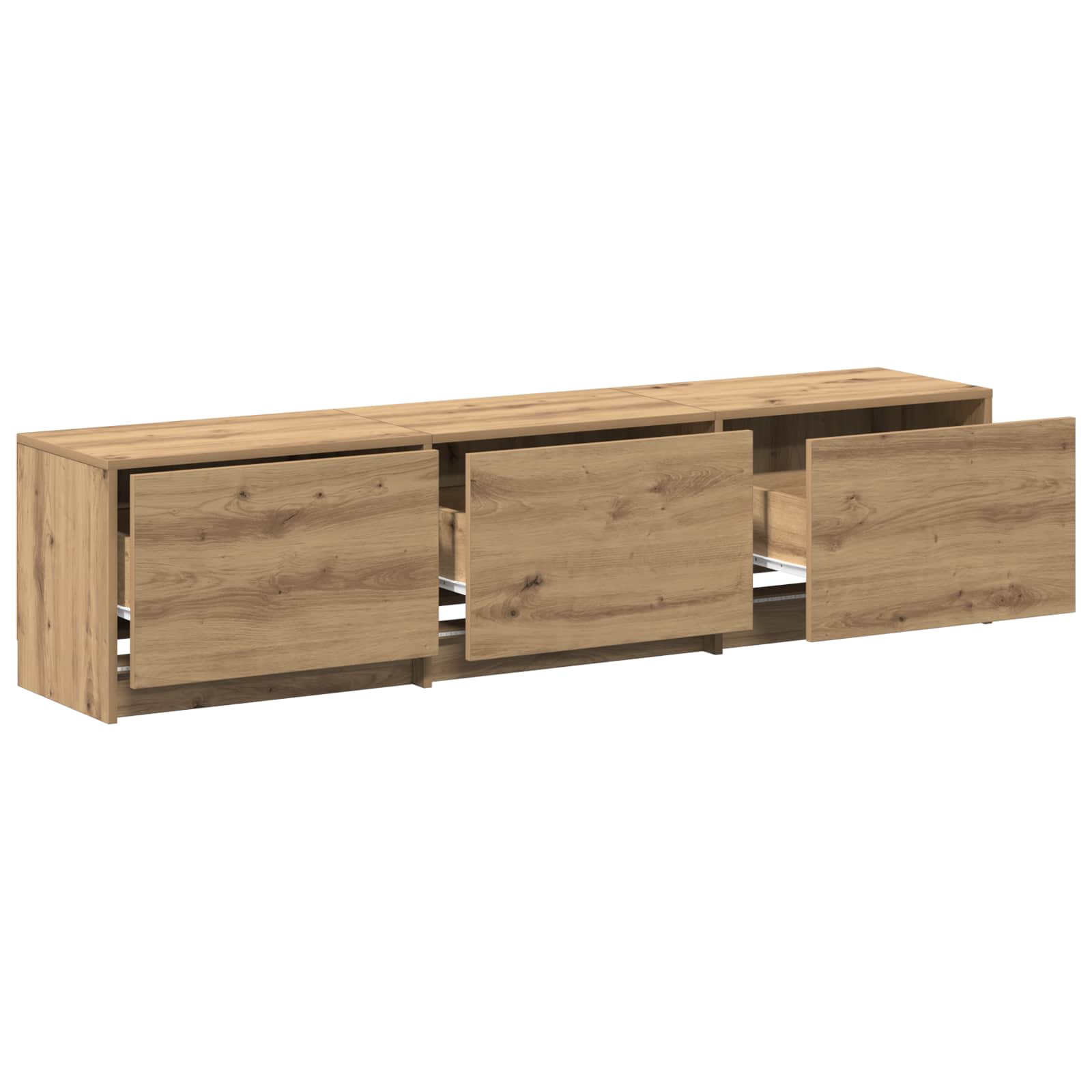Meuble TV Chêne artisanal 165 x 34 x 40 cm Bois d'ingénierie - XIOS