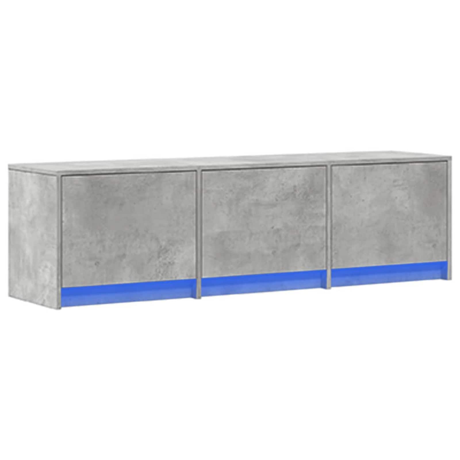 Meuble TV avec LED Béton 140 x 34 x 40 cm Bois d'ingénierie - XIOS