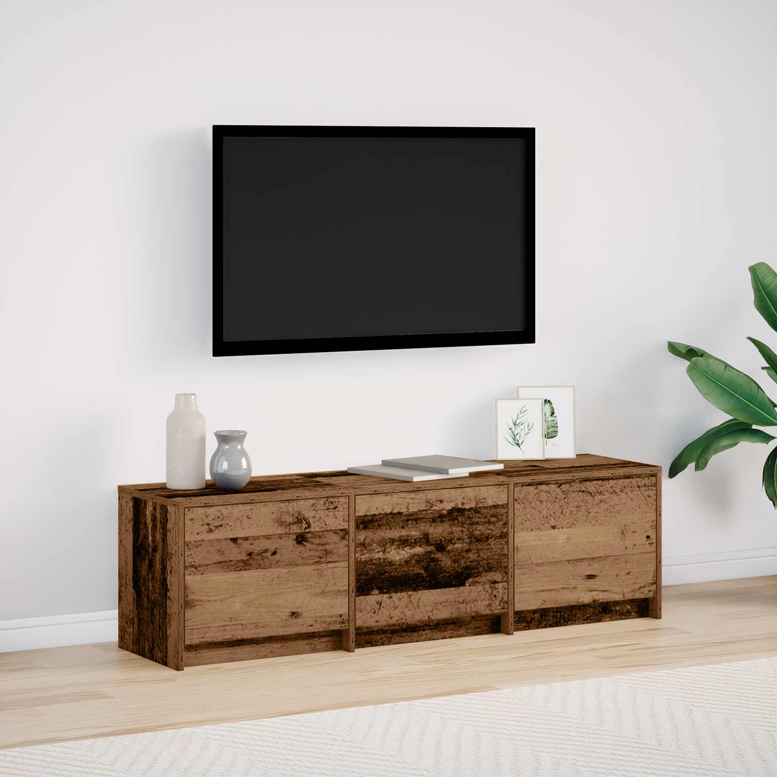 Meuble TV Bois ancien 140 x 34 x 40 cm Bois d'ingénierie
