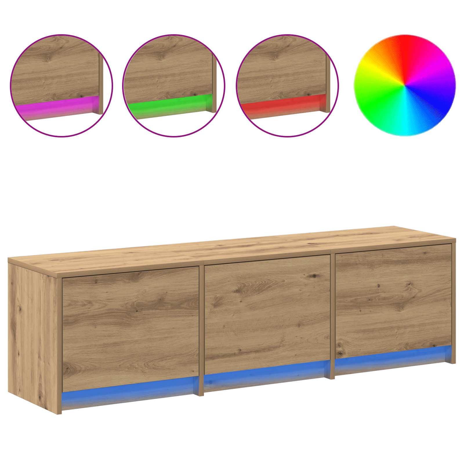 Meuble TV Chêne artisanal 140 x 34 x 40 cm Bois d'ingénierie - XIOS