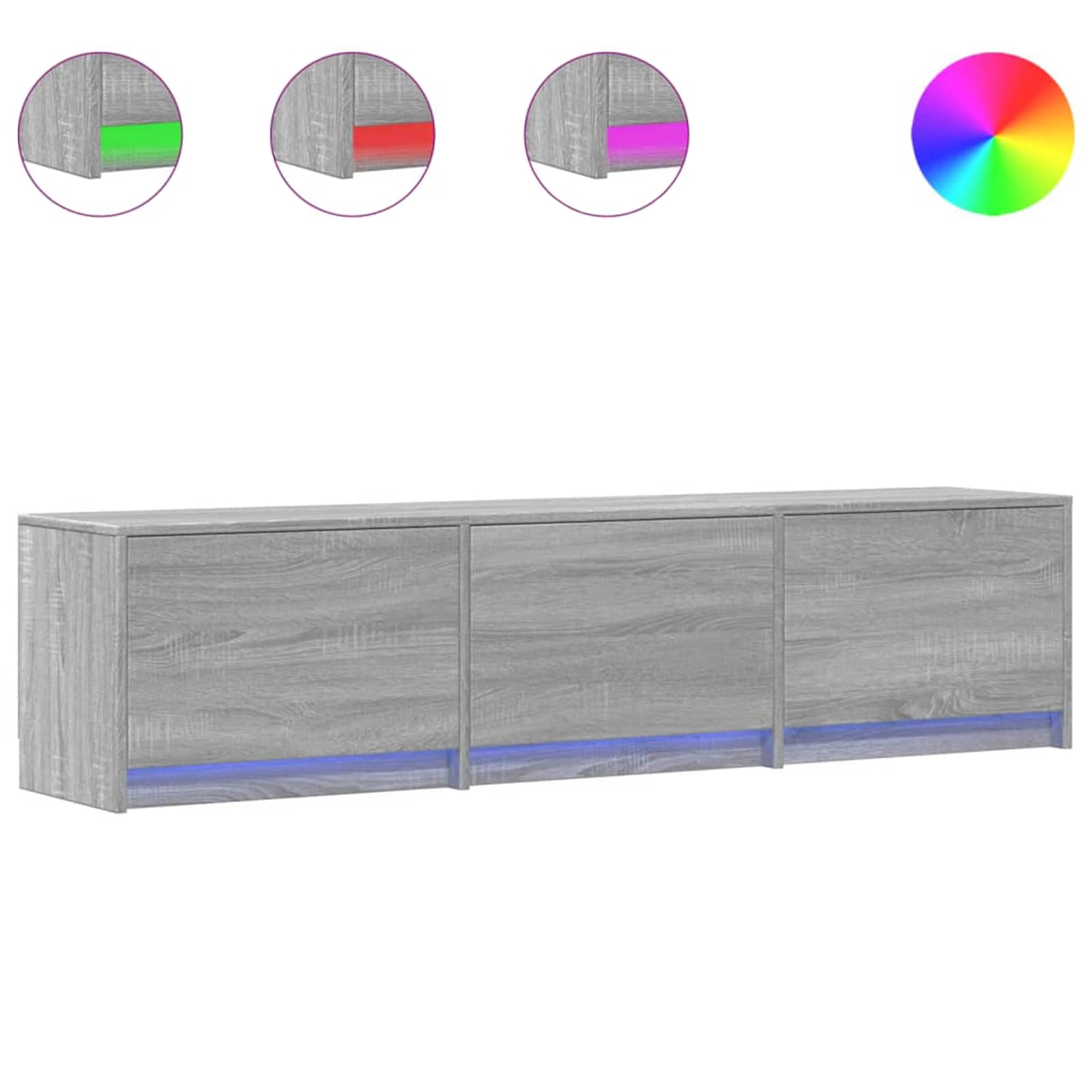 Meuble TV Gris Sonoma 165 x 34 x 40 cm Bois d'ingénierie