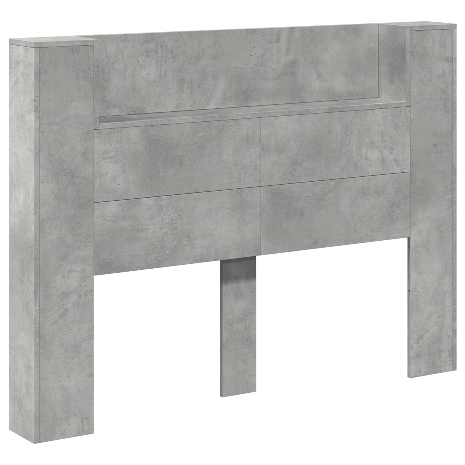 Cabinet de Tête de Lit avec LED Béton 140 x 16,5 x 103,5 cm - XIOS