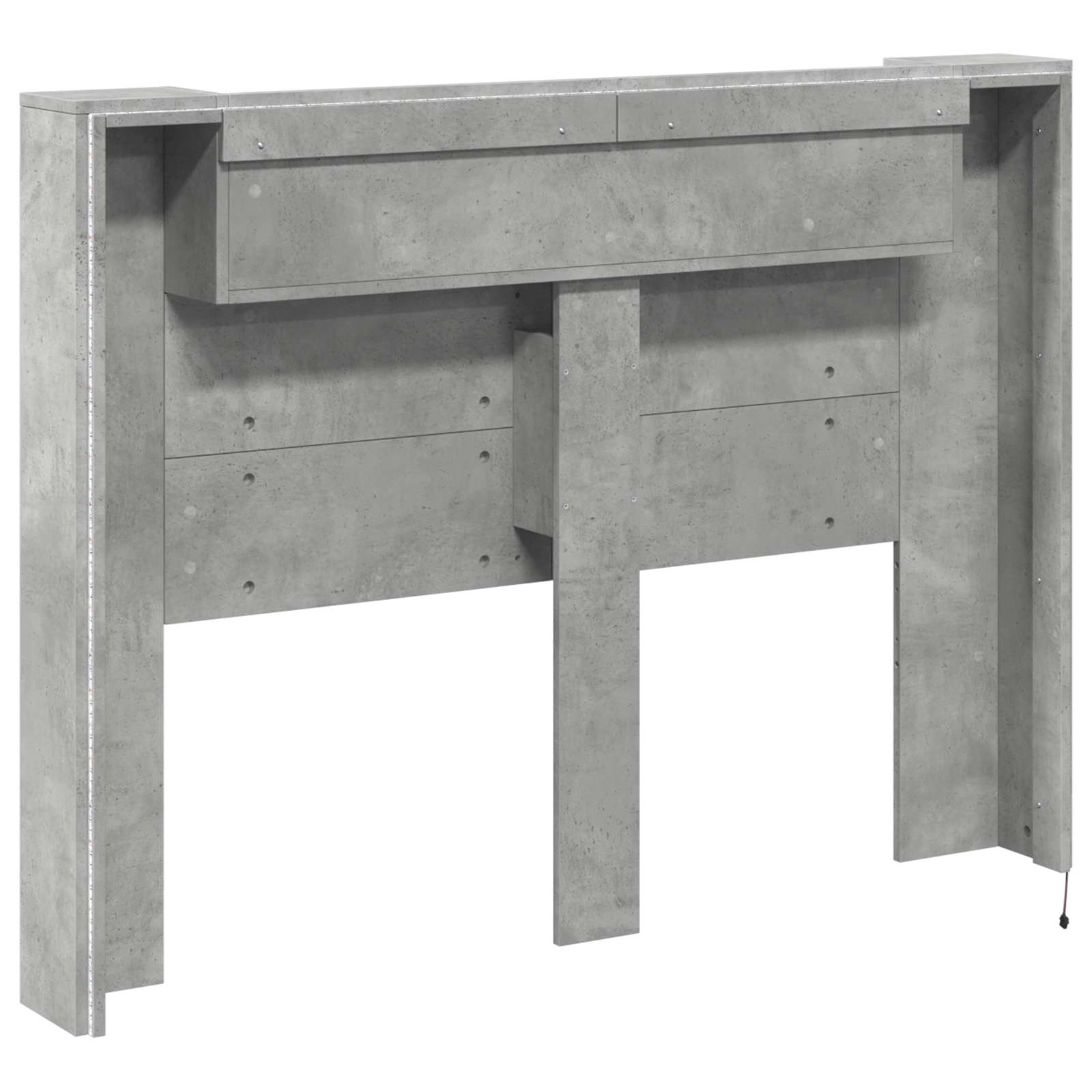 Cabinet de Tête de Lit avec LED Béton 140 x 16,5 x 103,5 cm - XIOS