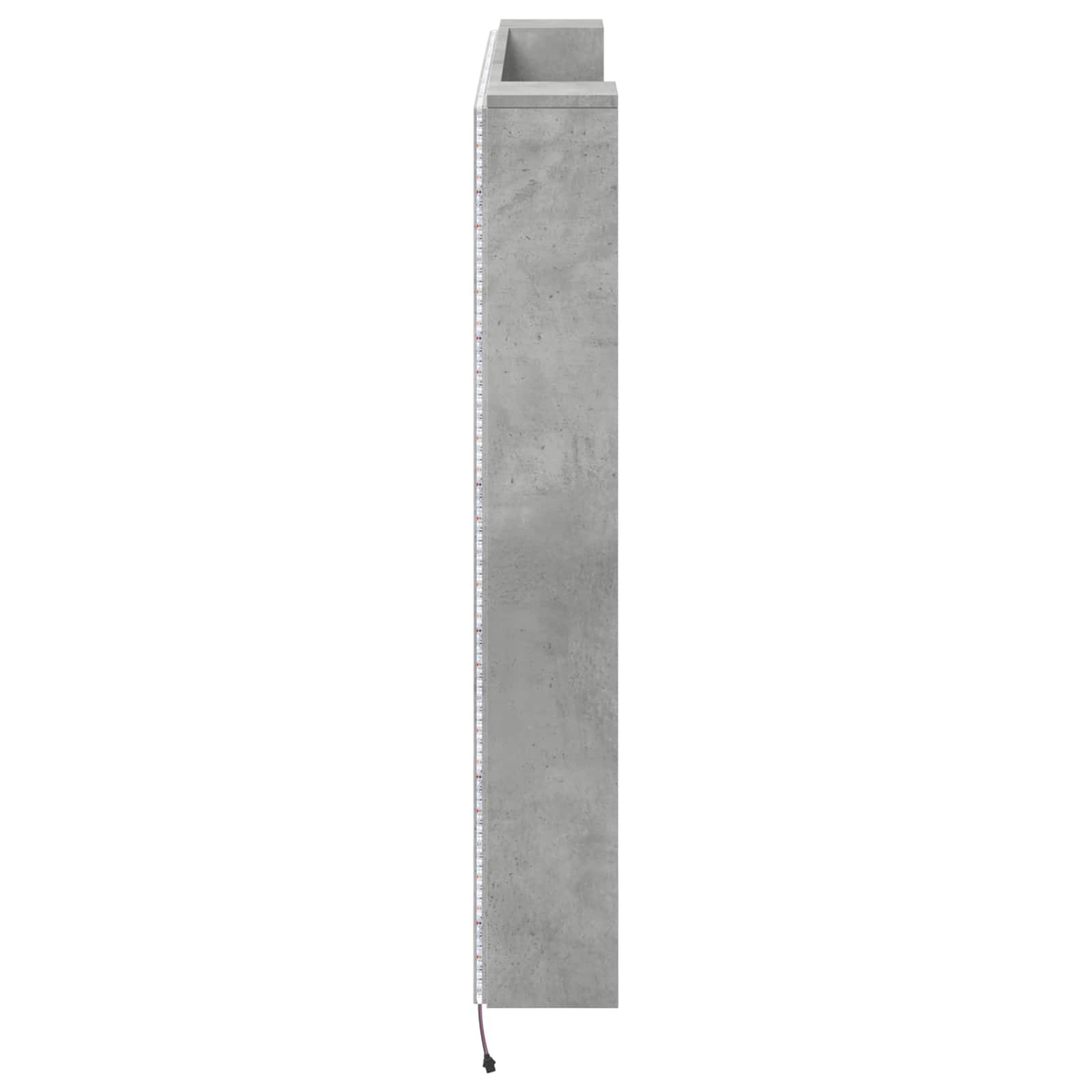 Cabinet de Tête de Lit avec LED Béton 140 x 16,5 x 103,5 cm - XIOS