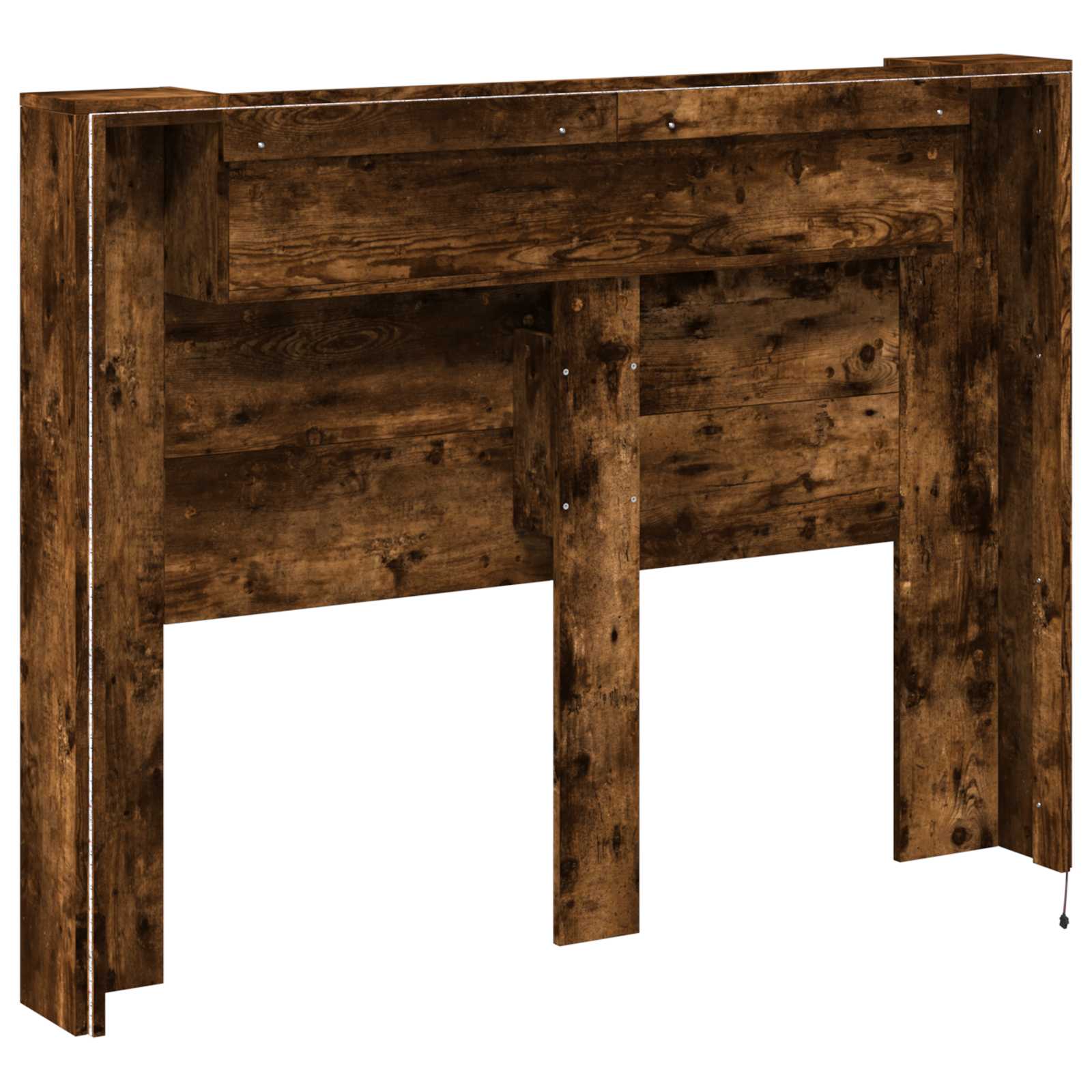 Cabinet de Tête de Lit avec LED Chêne fumé Bois d'ingénierie - XIOS