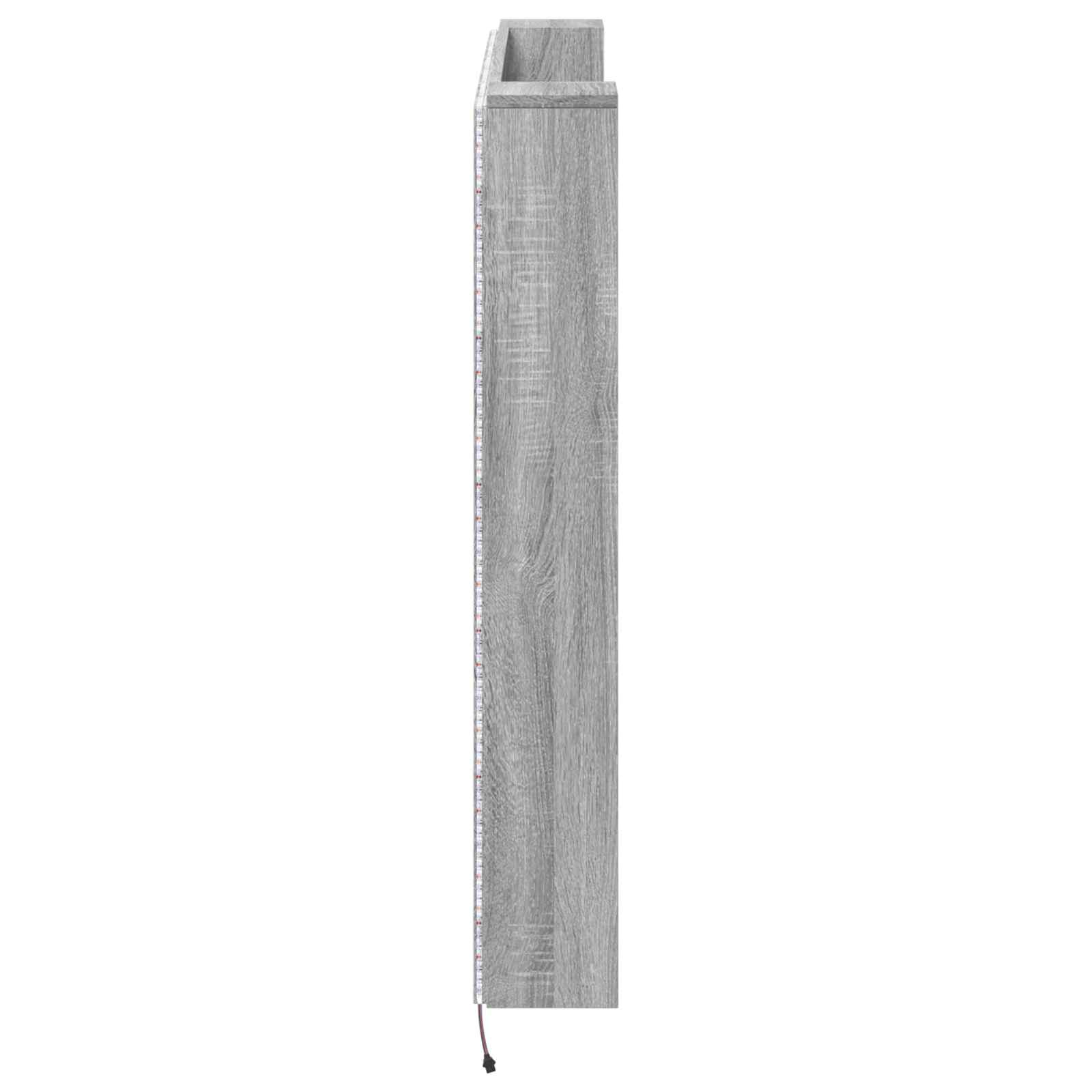 Cabinet de Tête de Lit avec LED Gris Sonoma Bois d'ingénierie - XIOS