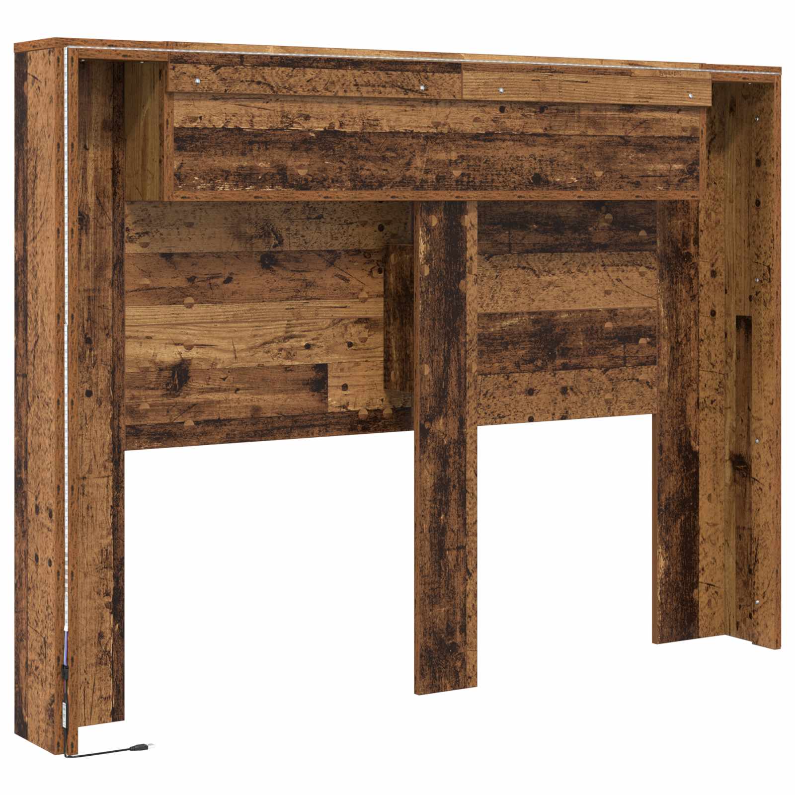 Cabinet de Tête de Lit avec LED Bois ancien Bois d'ingénierie - XIOS