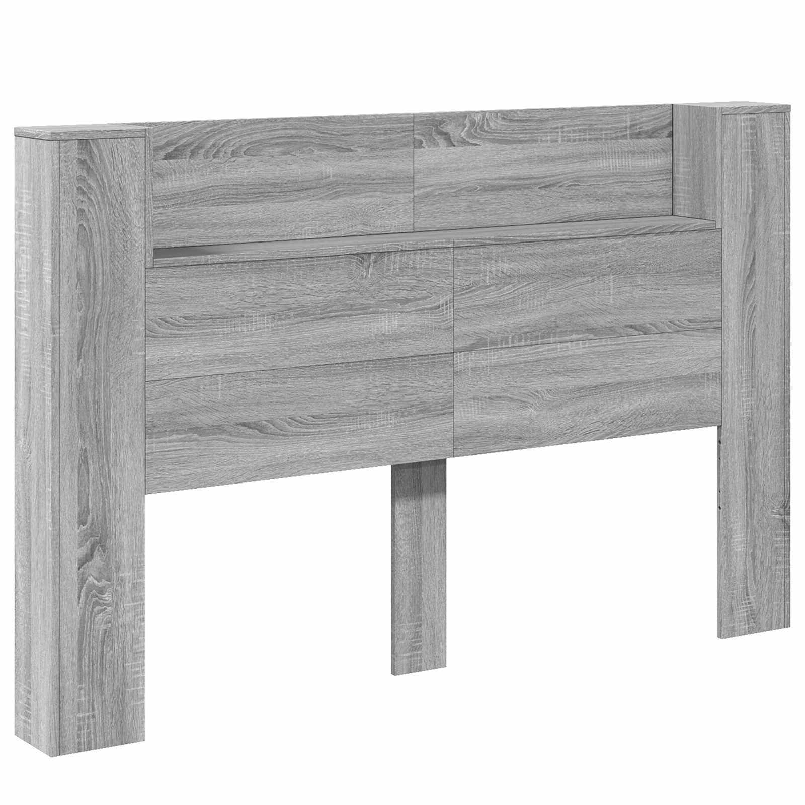 Cabinet de Tête de Lit avec LED Gris Sonoma Bois d'ingénierie