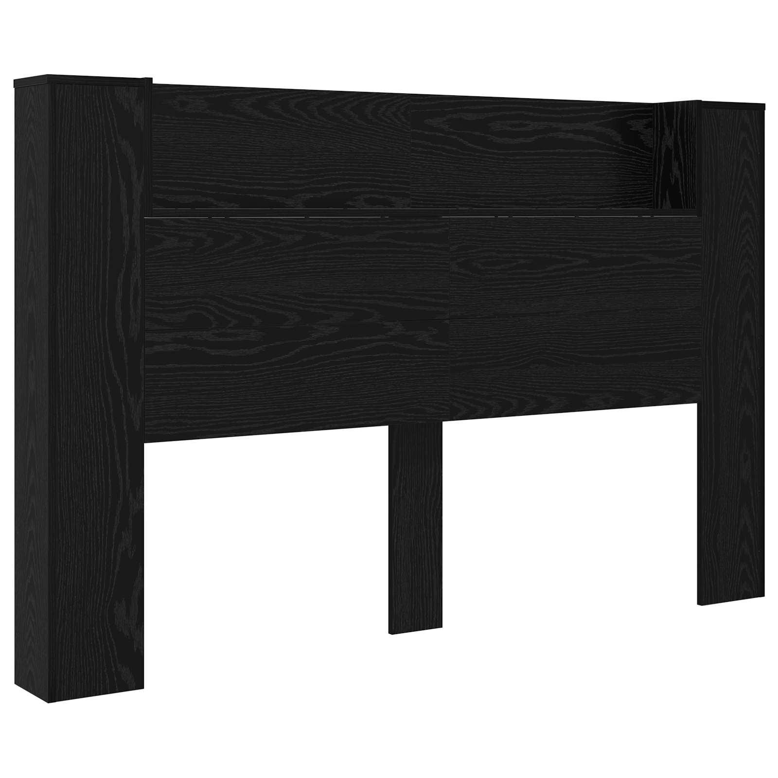 Cabinet de Tête de Lit avec LED Chêne noir Bois d'ingénierie