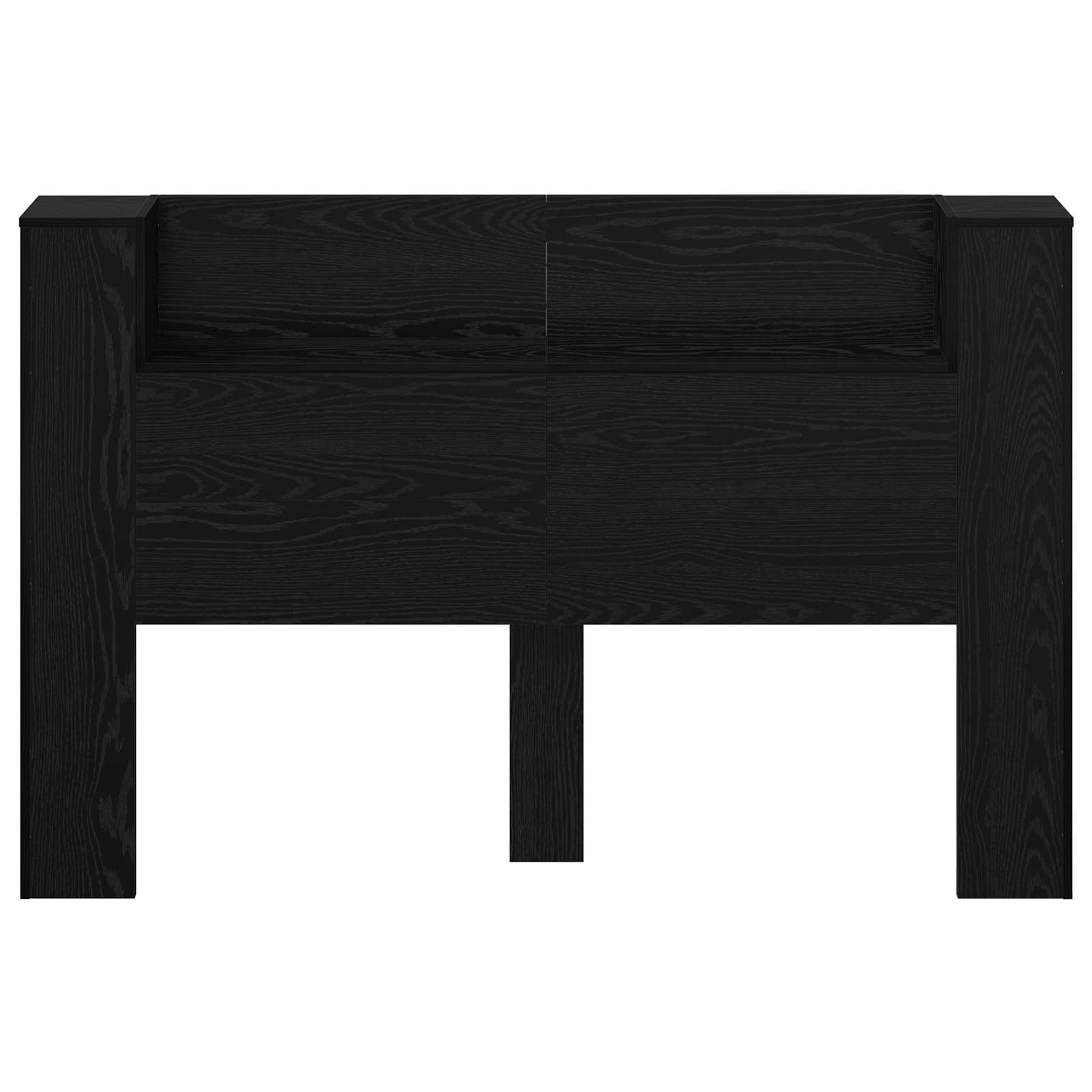 Cabinet de Tête de Lit avec LED Chêne noir Bois d'ingénierie