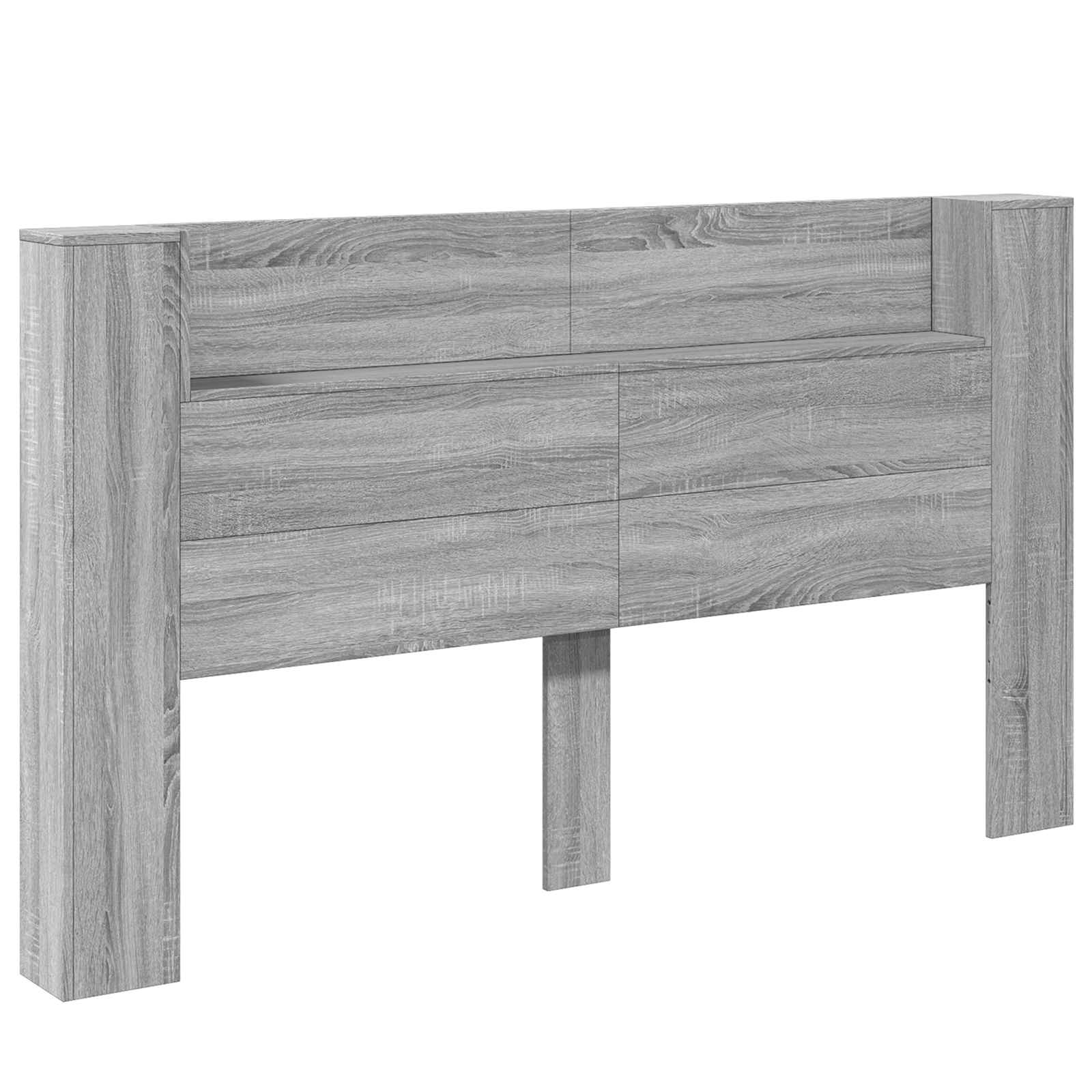 Cabinet de Tête de Lit avec LED Gris Sonoma Bois d'ingénierie