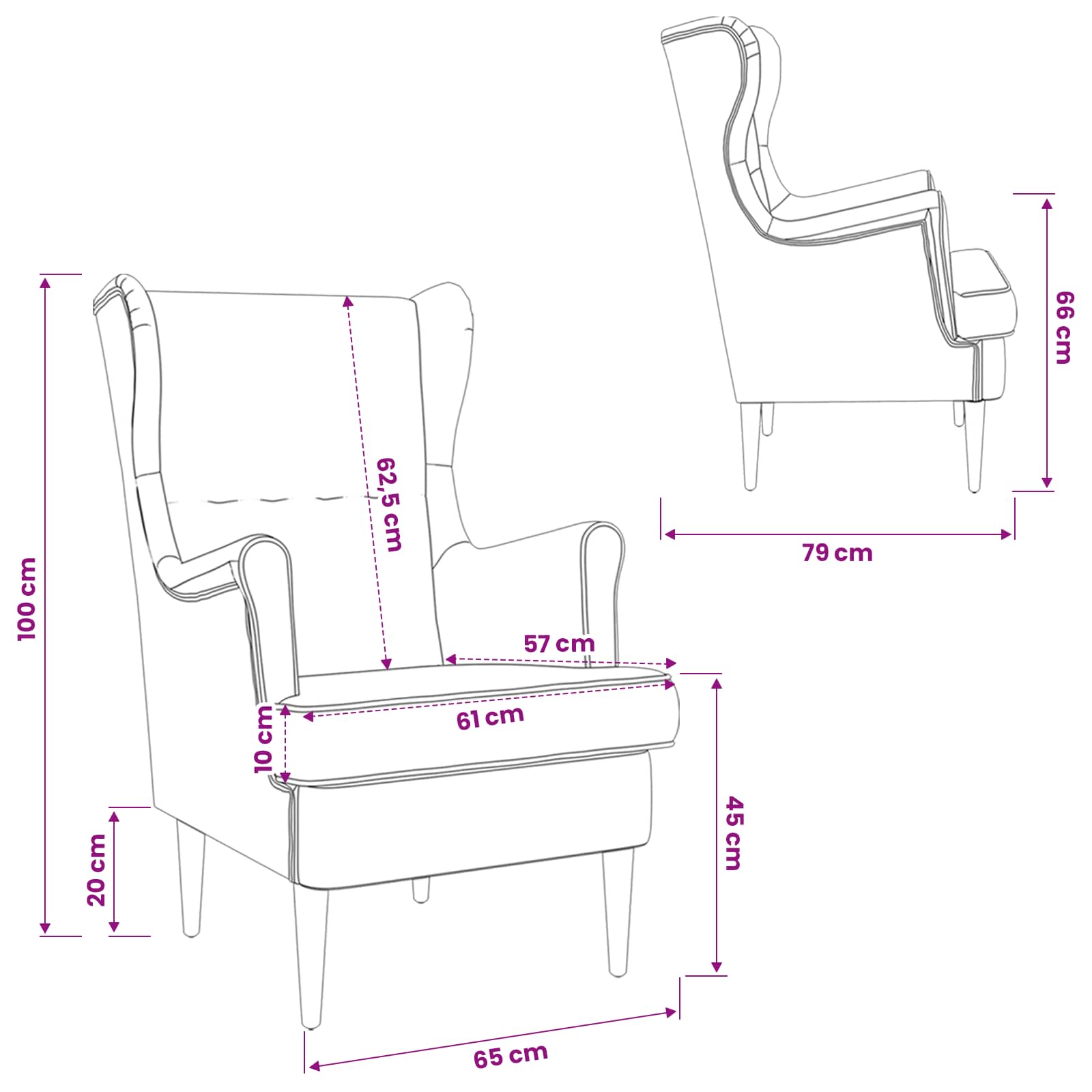 fauteuil Crème tissu - XIOS