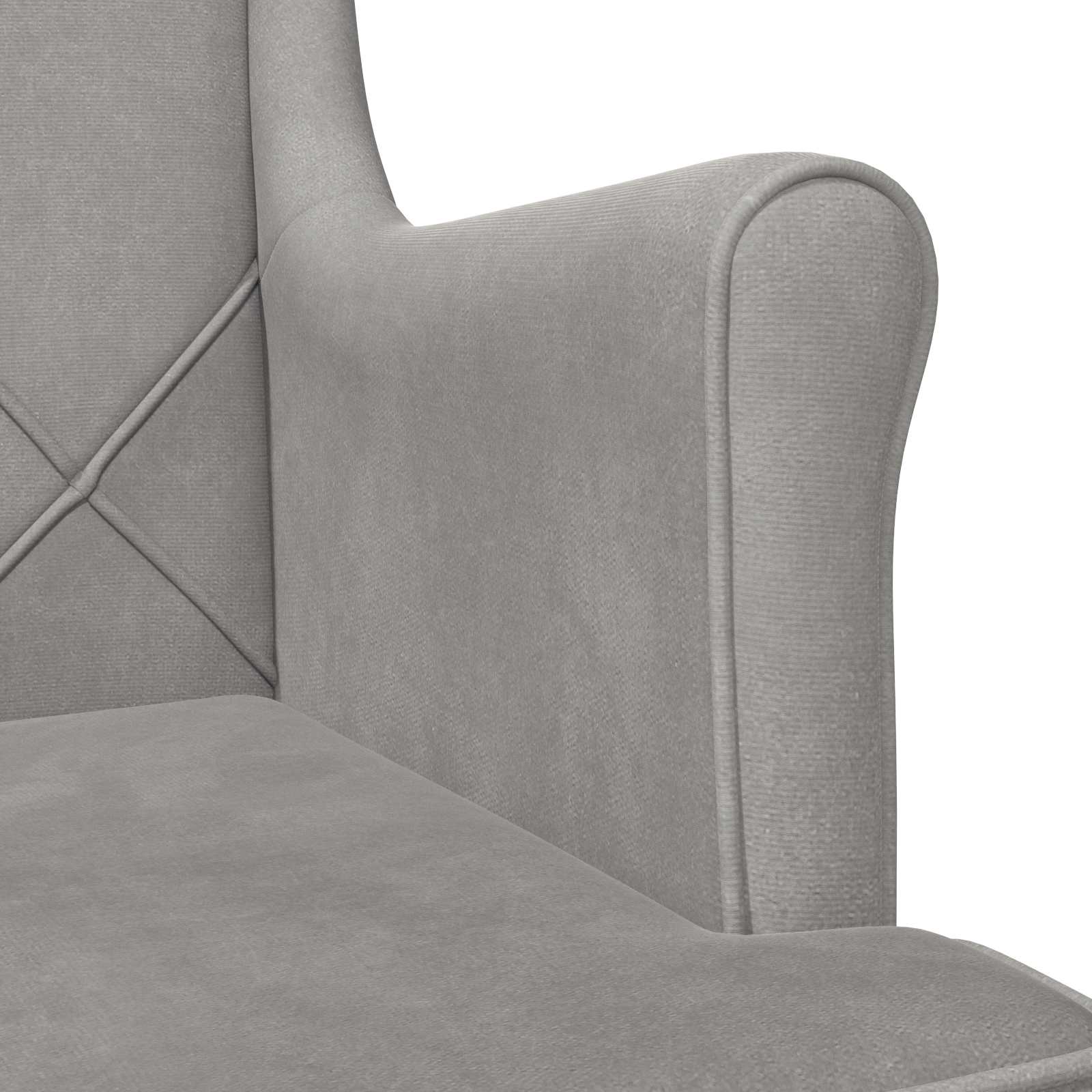 fauteuil Gris clair Velours - XIOS