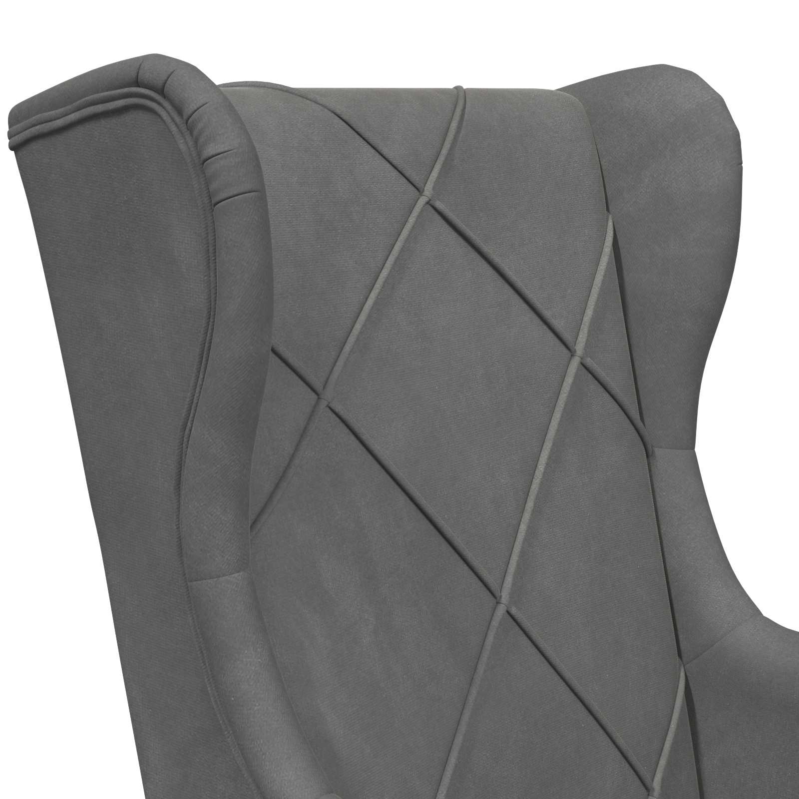 fauteuil Gris foncé Velours - XIOS