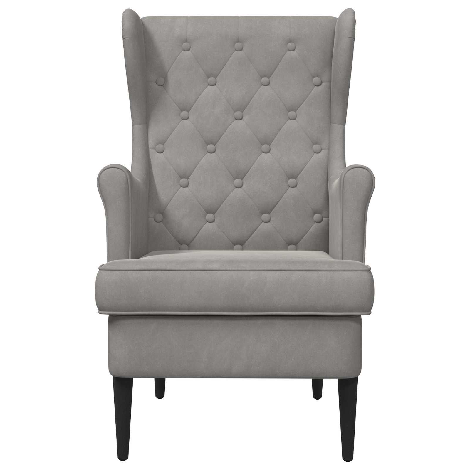 fauteuil Gris clair Velours - XIOS
