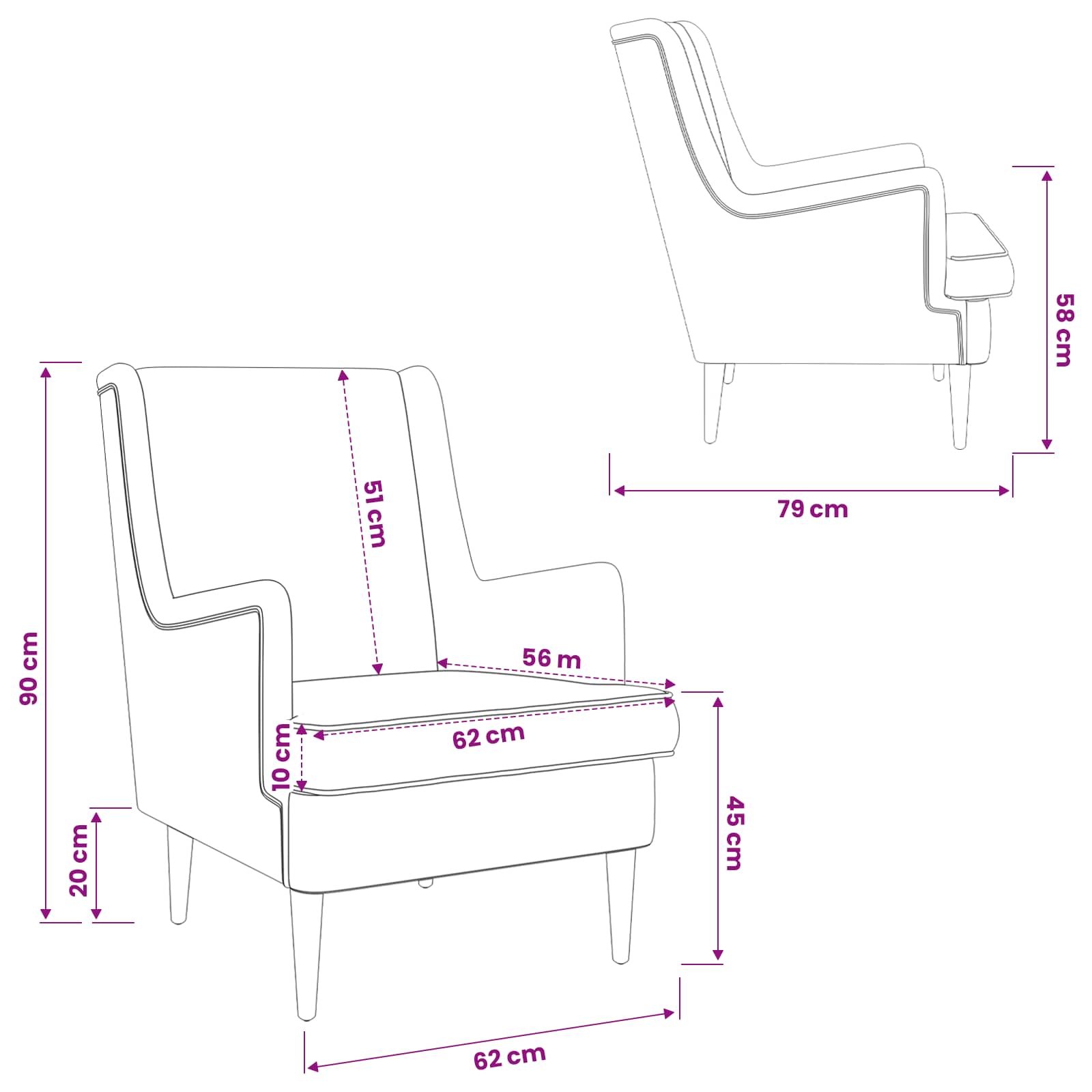 Fauteuil Crème Tissu en laine de mouton - XIOS