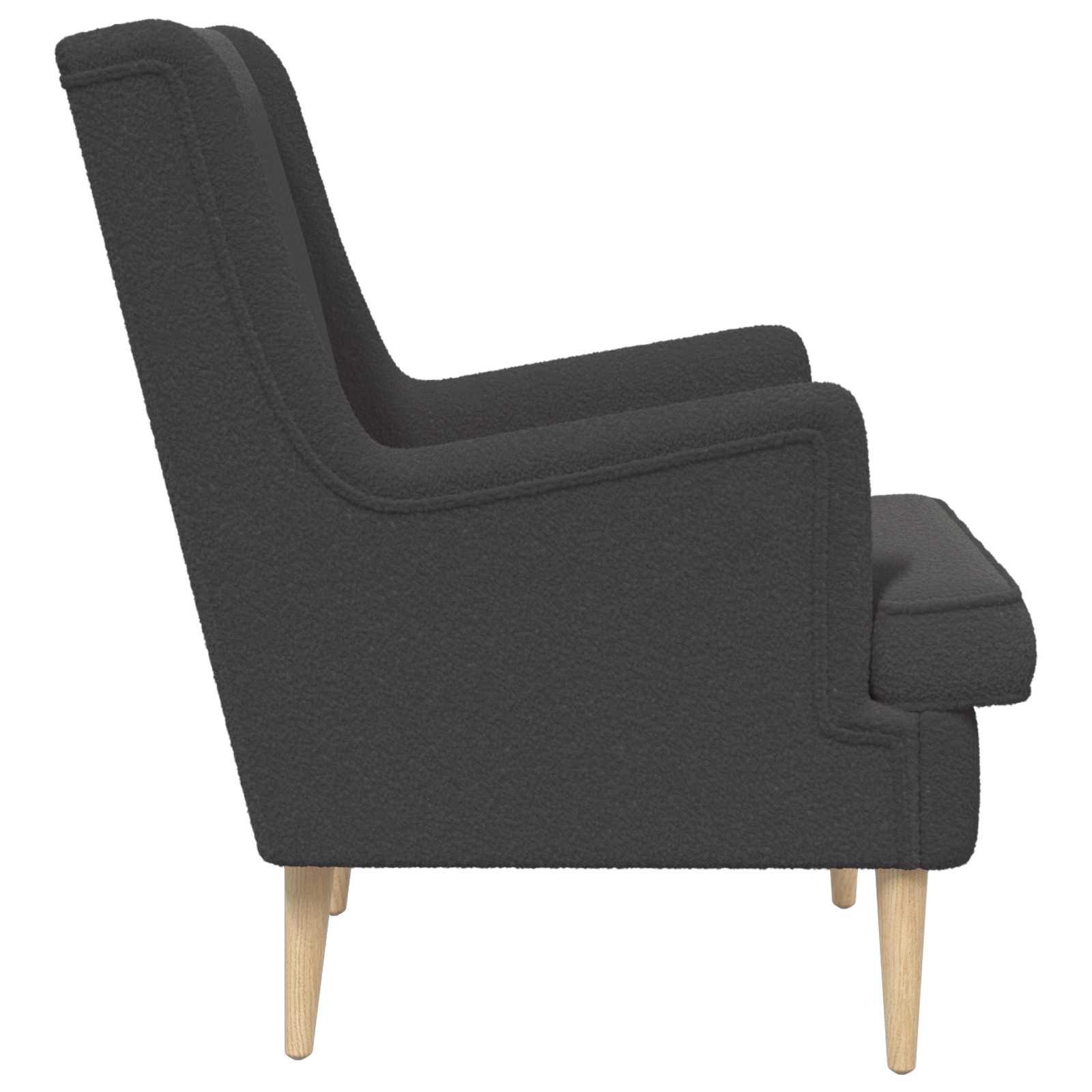 Fauteuil Gris foncé Tissu en laine de mouton - XIOS