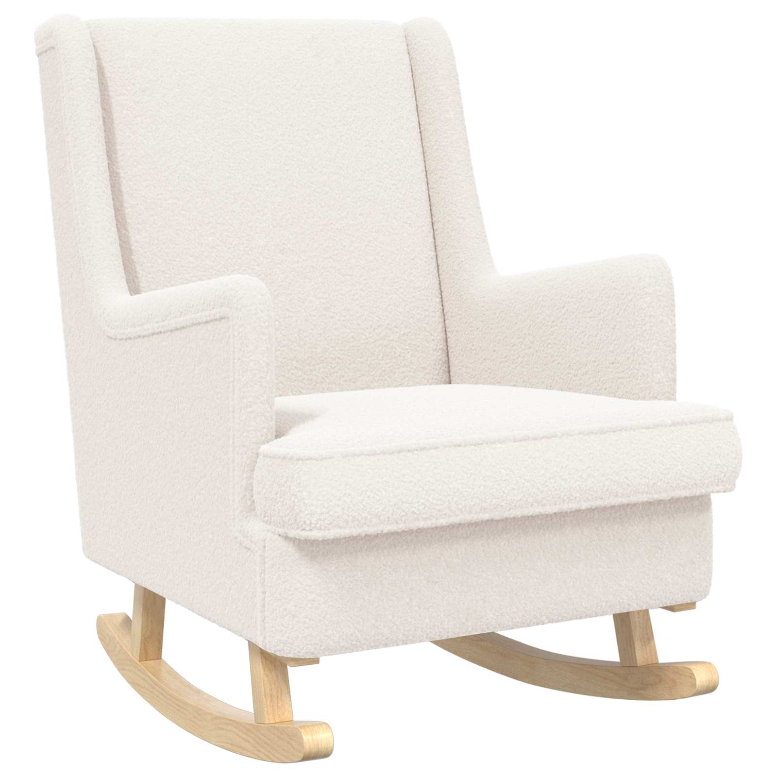 Chaise à bascule Crème 62 x 80 x 85 cm Tissu en laine de mouton - XIOS