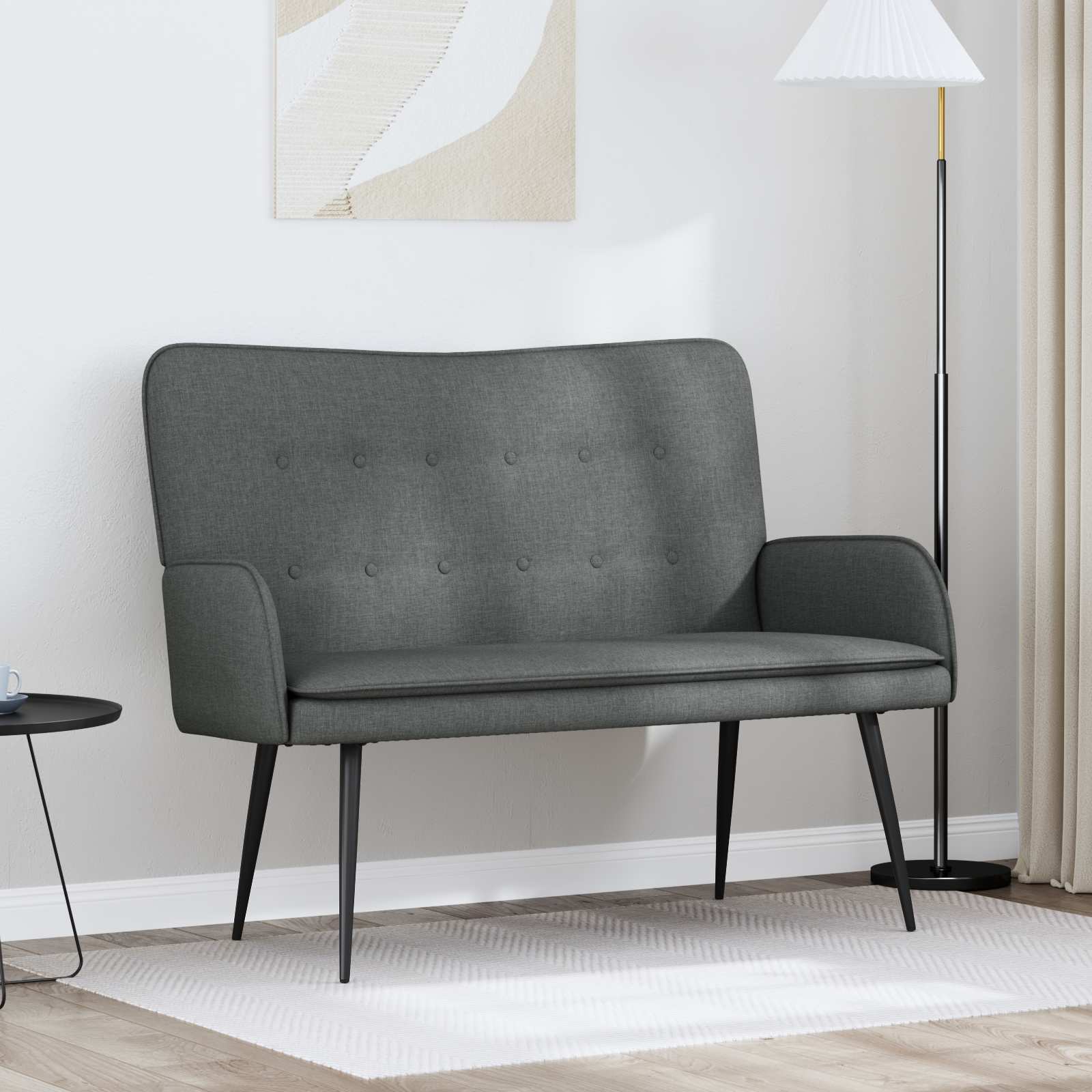 Sofa 2 places Gris foncé 115 x 61 x 87 cm tissu - XIOS