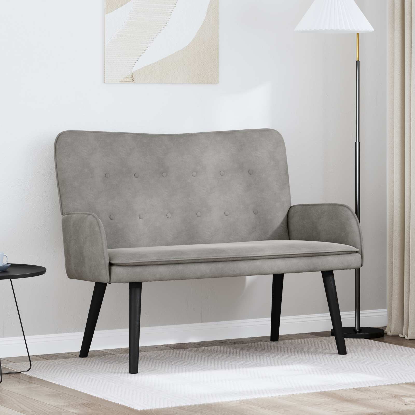 Canapé deux places Gris clair 115 x 61 x 87 cm Velours - XIOS