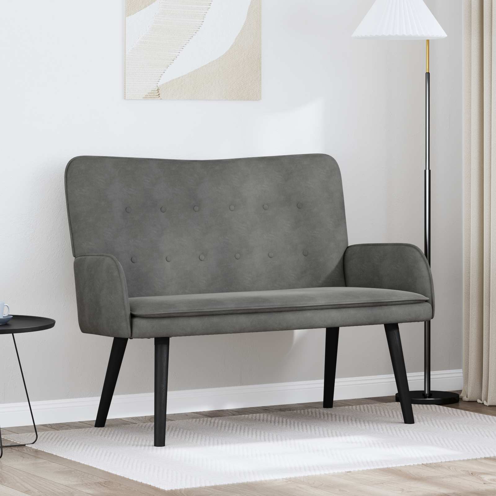 Canapé deux places Gris foncé 115 x 61 x 87 cm Velours - XIOS