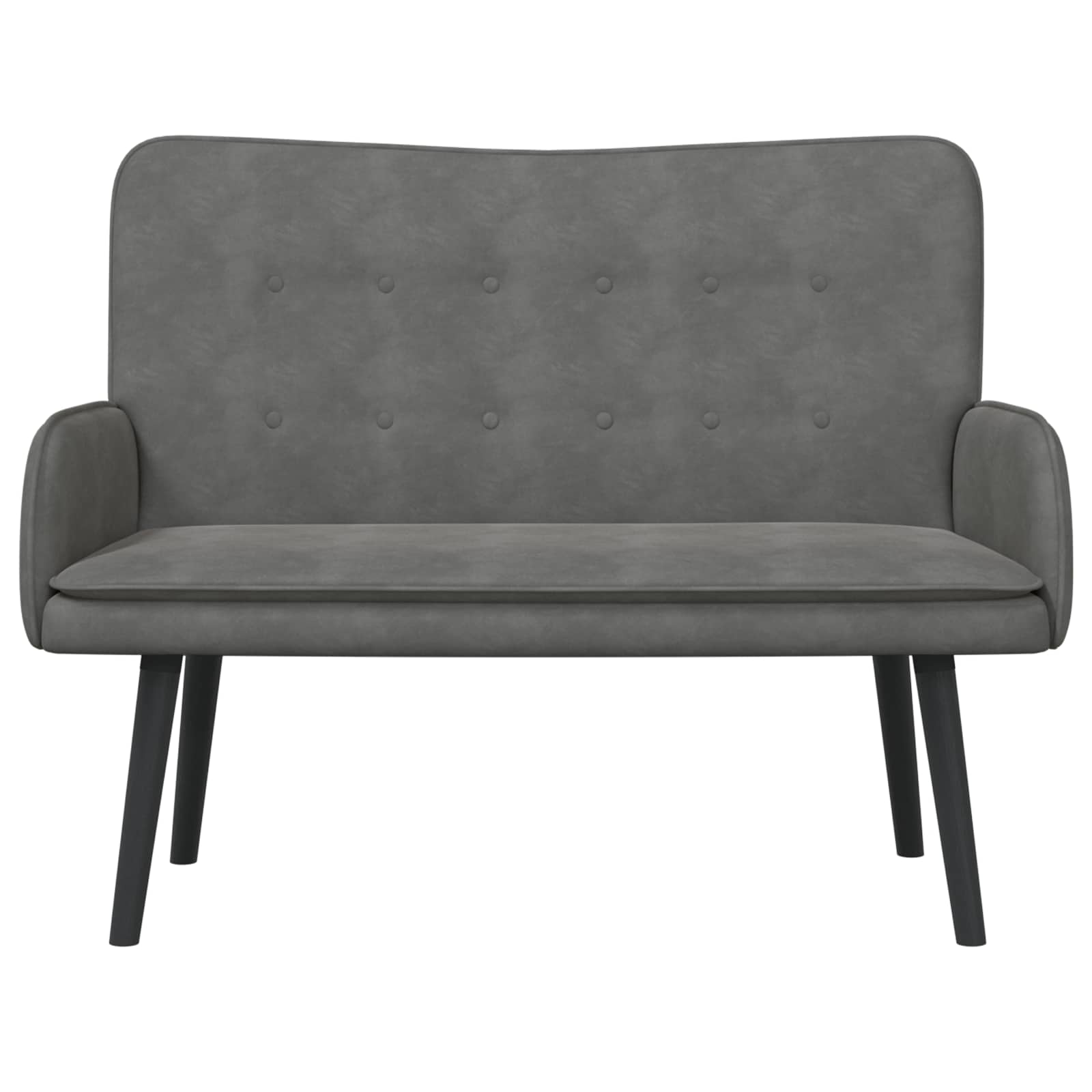 Canapé deux places Gris foncé 115 x 61 x 87 cm Velours - XIOS