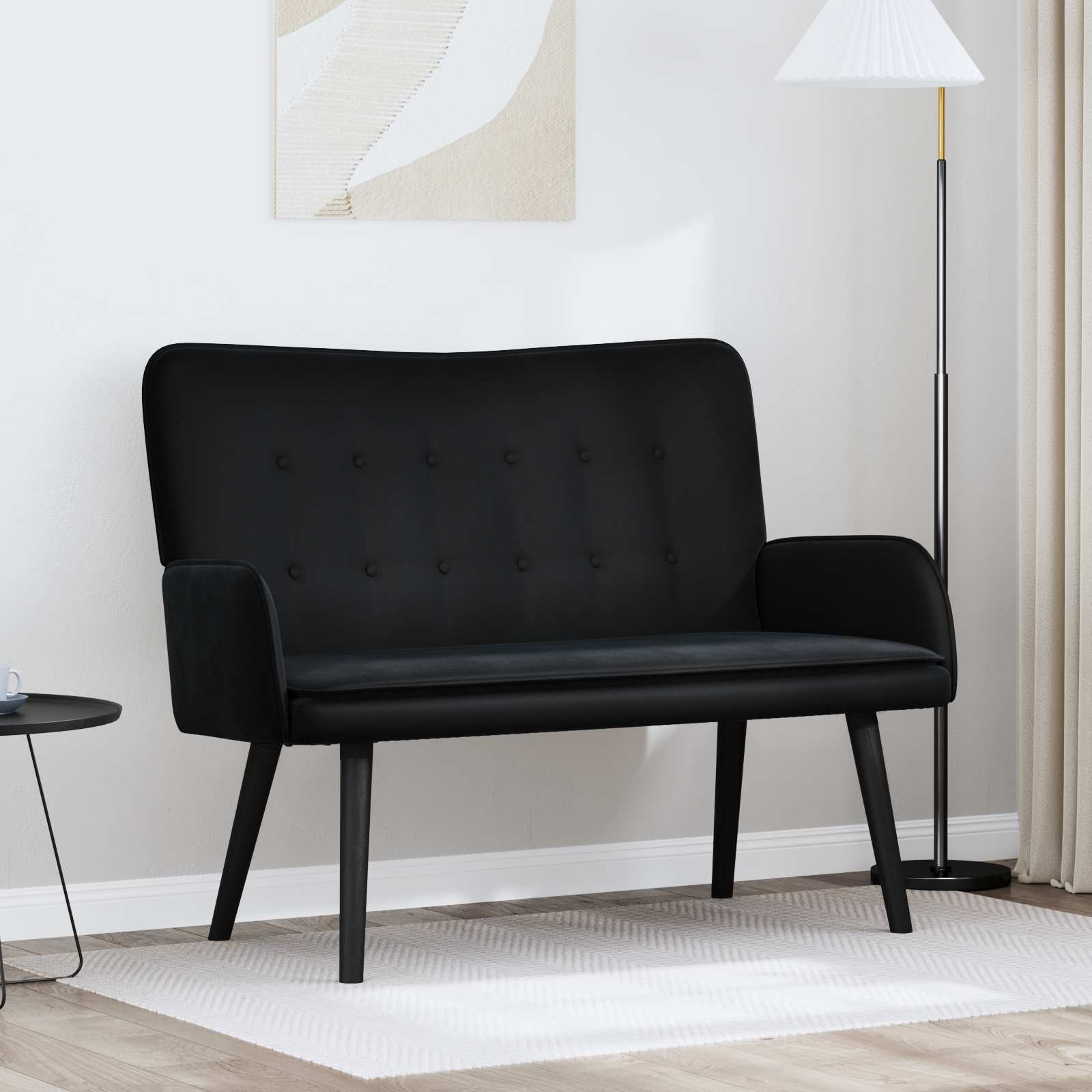 Canapé deux places Noir 115 x 61 x 87 cm Velours - XIOS