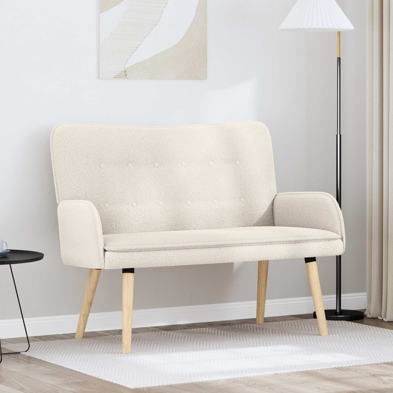 Sofa 2 places Crème 115 x 61 x 87 cm Bouclé - XIOS